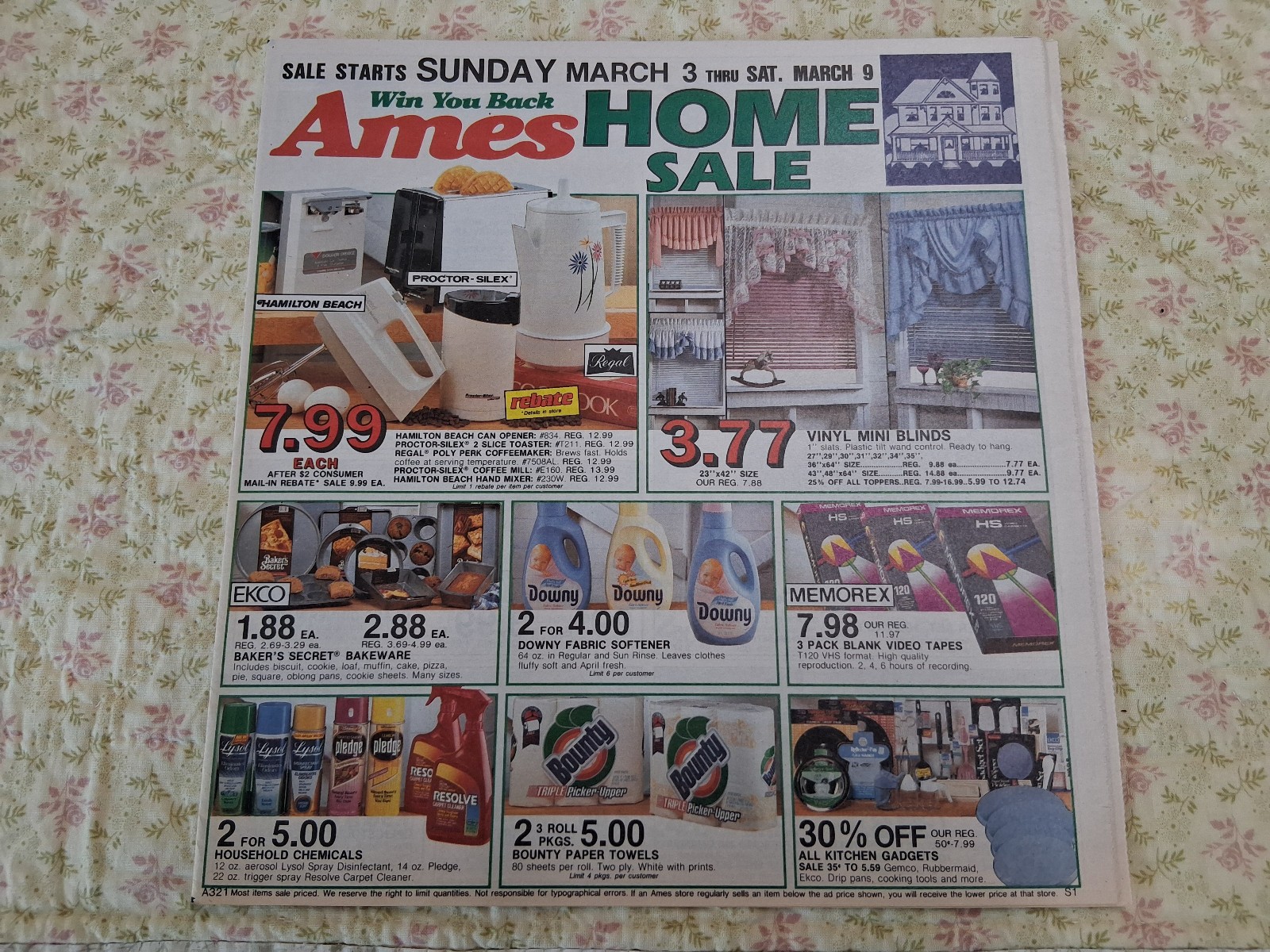 Vintage 1980s Ames Department Store Weekly Newspaper Flyer Ad Home Sale Brochure