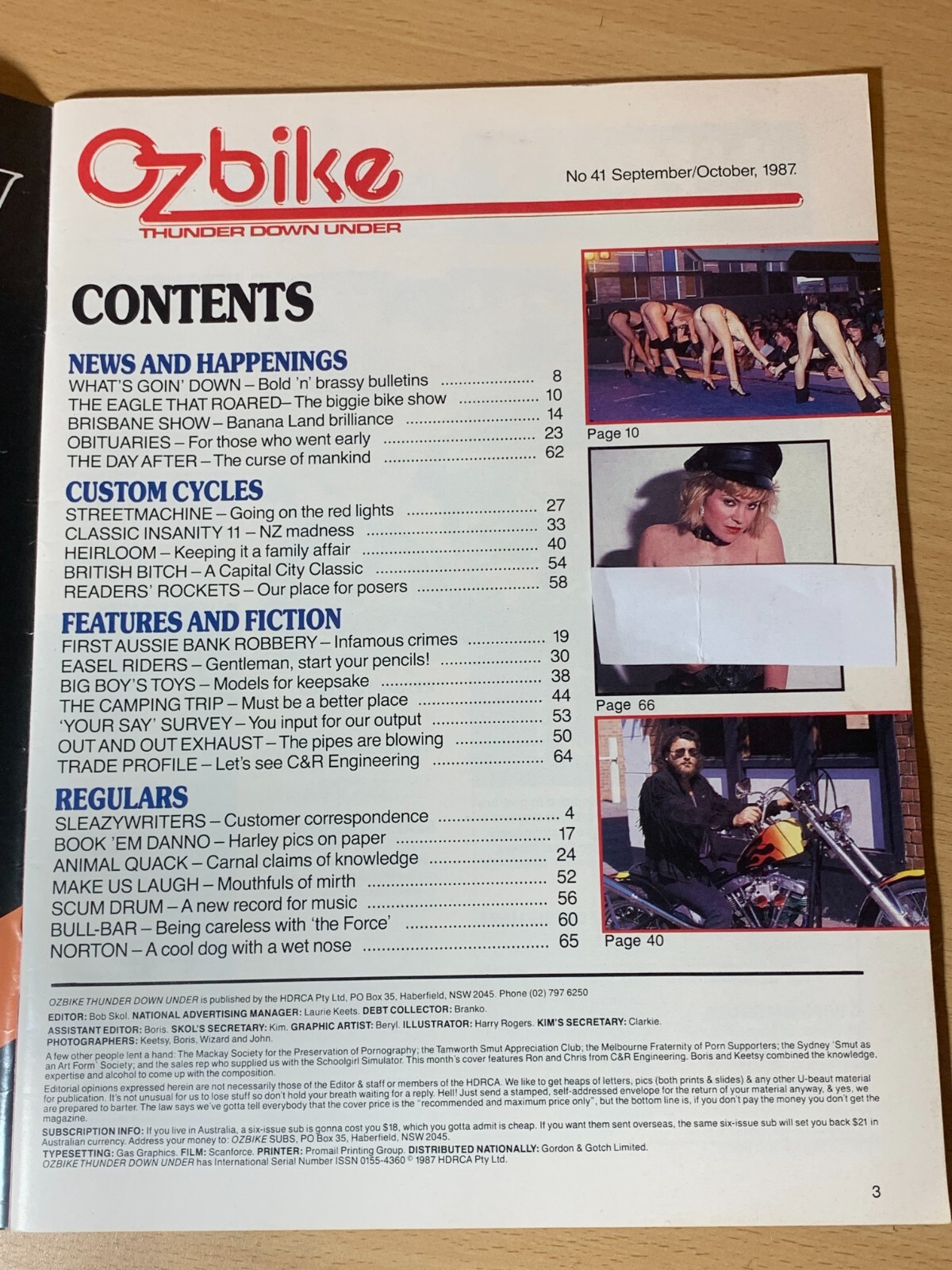 Ozbike Magazine #41 September October 1987 Thunder Down Under Motorbike Oz Bike