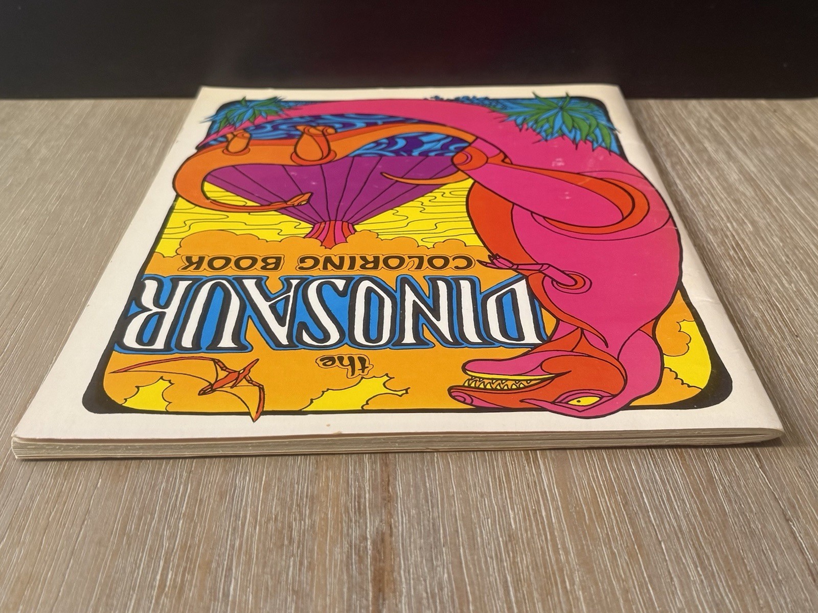 Dinosaur Coloring Book Troubador Press 1970 Retro Unused Oversized