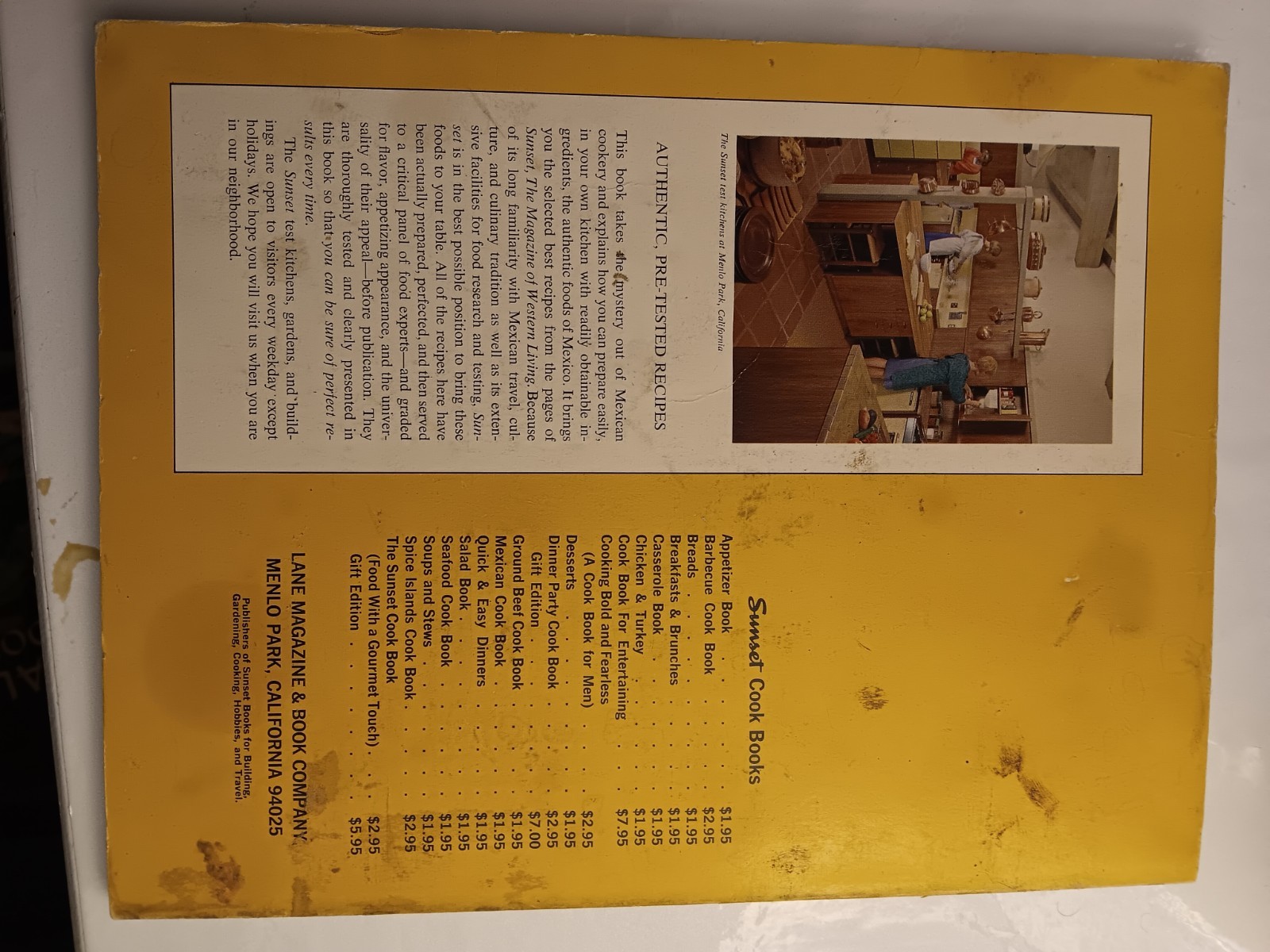 Sunset Mexican Cookbook Fifth Printing 1970 Paperback Vintage Old Target Ad Inc