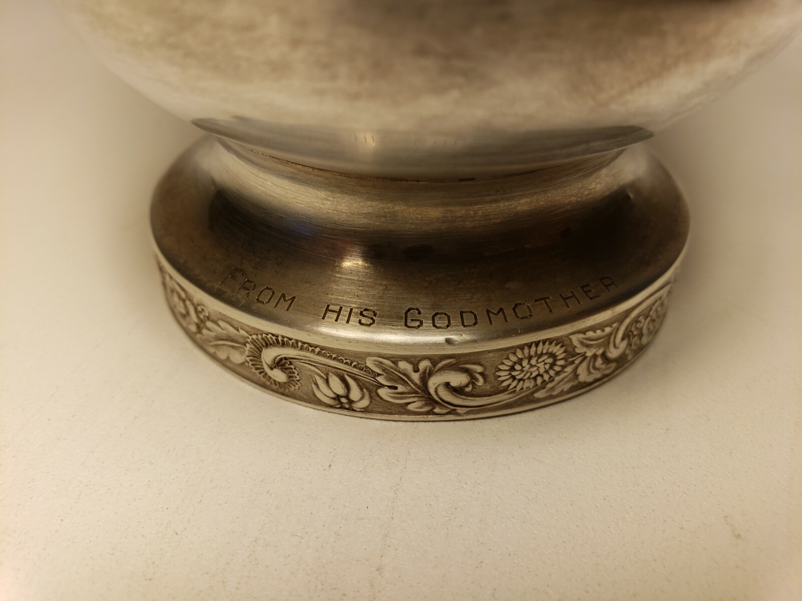 1952 THEOSOPHY LEADER ENGRAVED SILVER CUP 9.7 OZ EX-VAN MATER #10