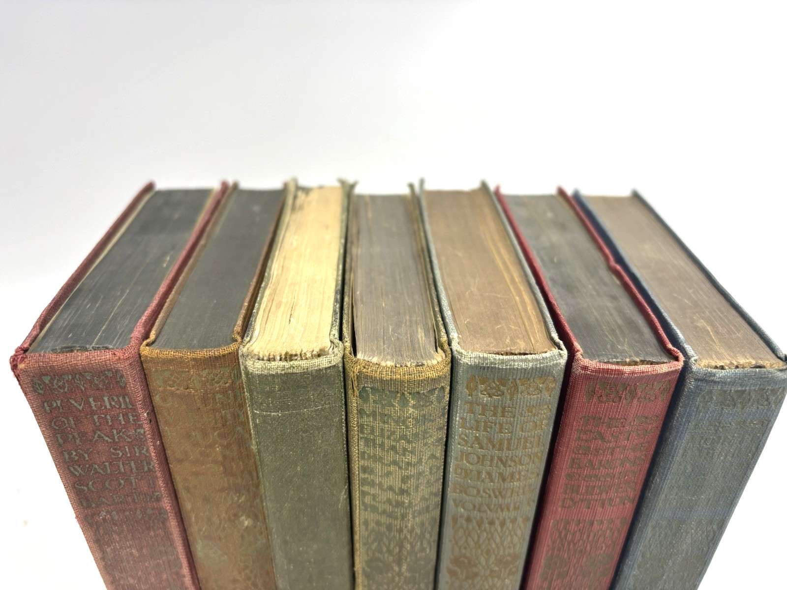 Small Distressed Old Books for Decoration. 16cm shelf space. 17.5cm Tall