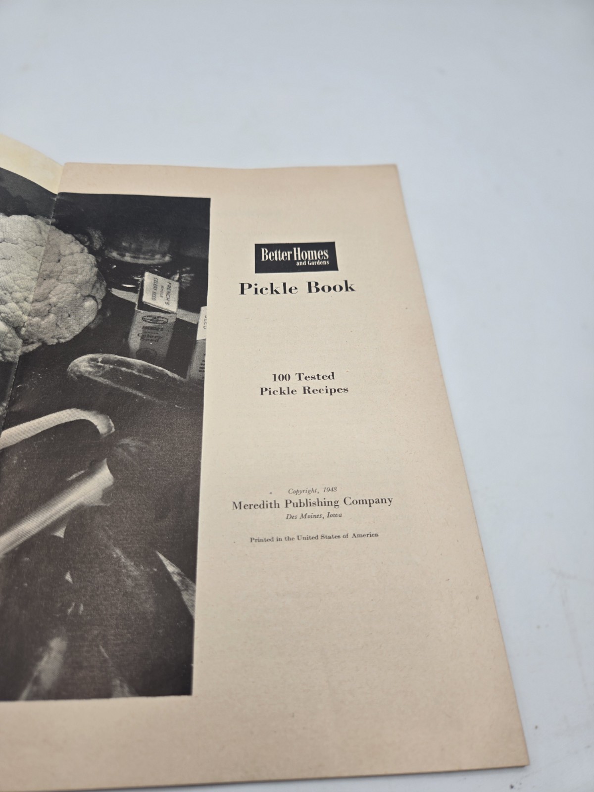 Vintage 1948 Better Homes & Gardens Pickle Book Cookbook 100 Recipes Meredith