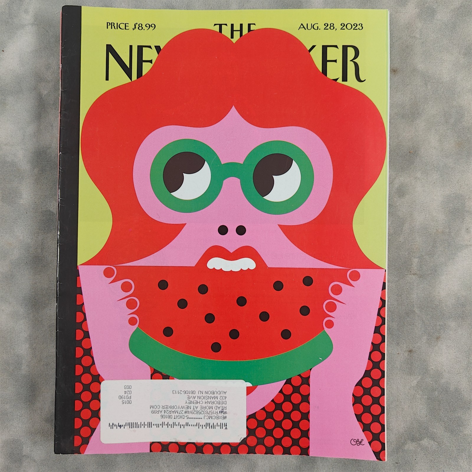 The New Yorker Magazine Aug 28 2023 Cocomero Cover Ronan Farrow Elon Musk