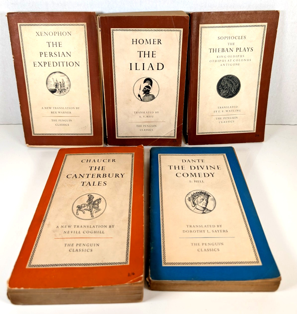 Vintage Penguin Books Lot 49 Orange White Paperback 1940-1960 Classic Literature