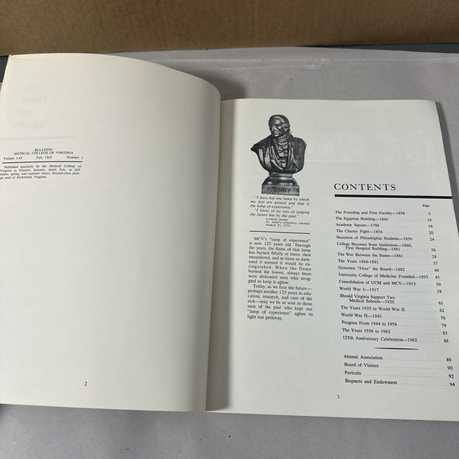 Medical College of Virginia First 125 Years History Book Bulletin Richmond