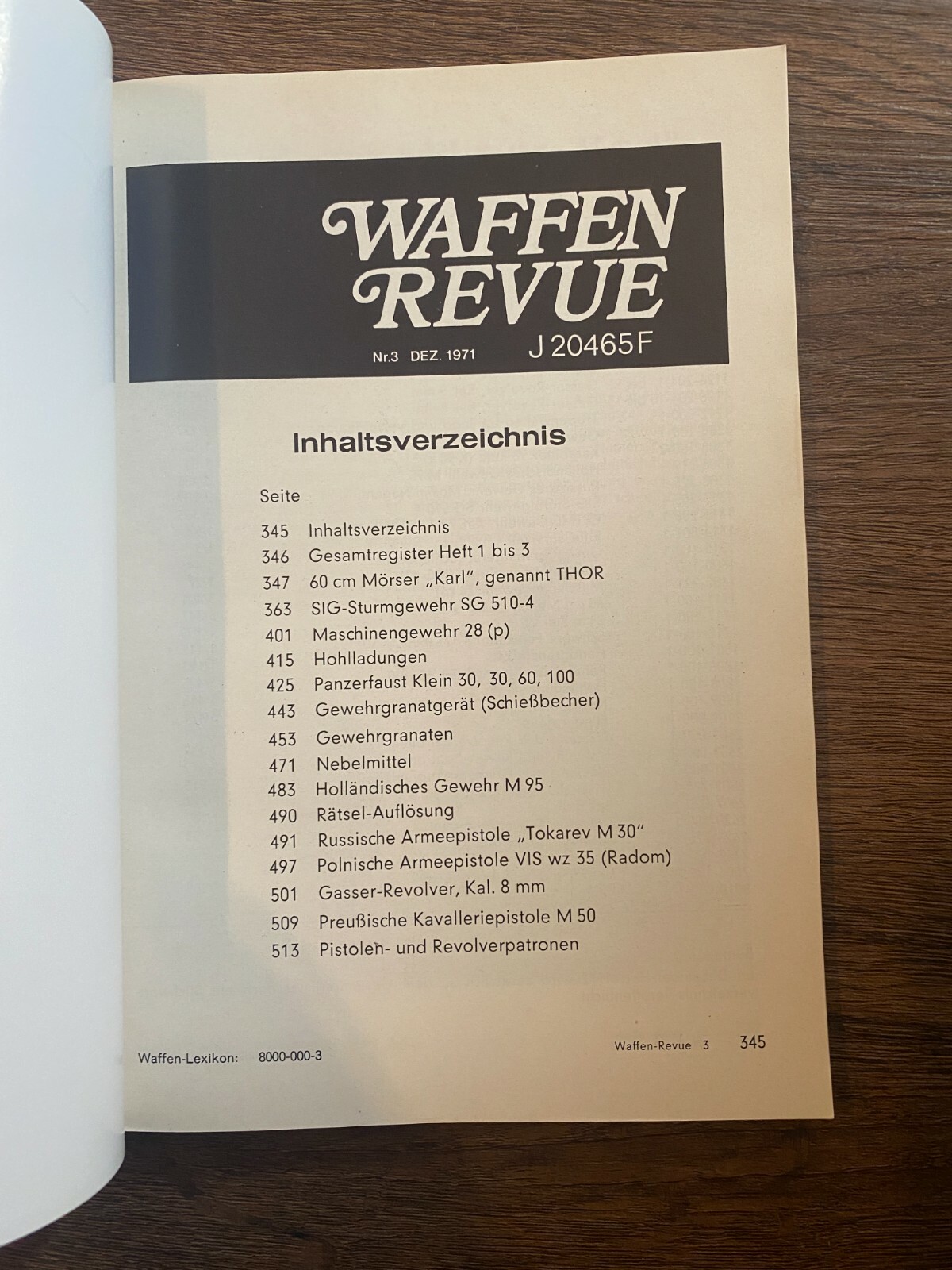 WAFFEN REVUE, Nr. 3 1971, 60cm Morser “Karl” gennant Thor, German Magazine