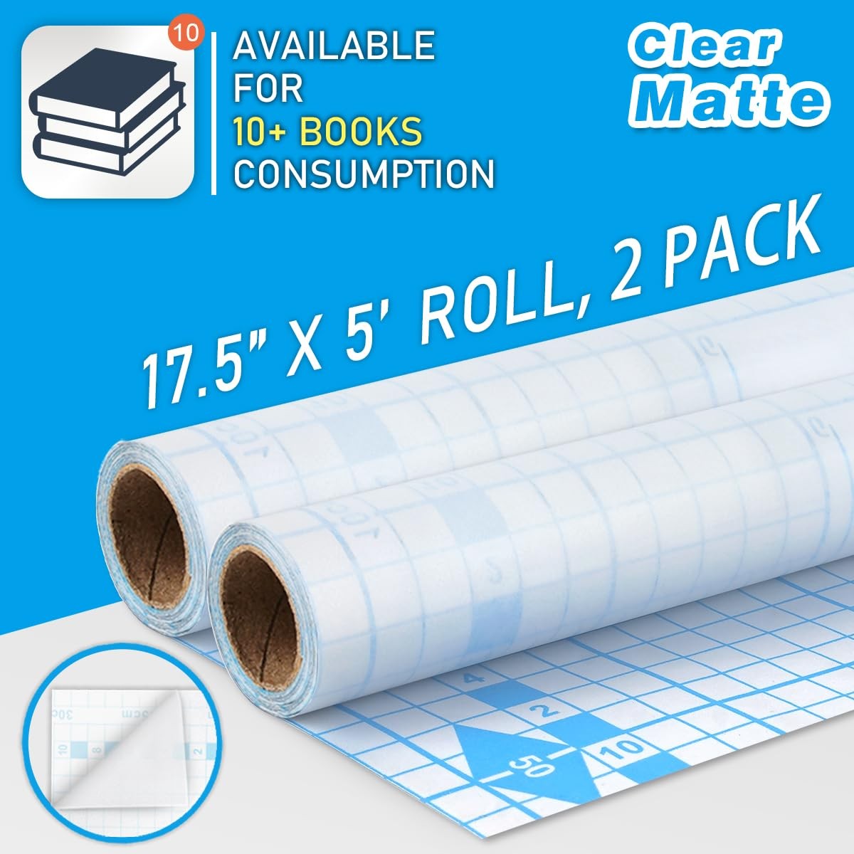 2 Pack Matte Clear Contact Paper Roll for Books, Crafts and Countertops, Self…