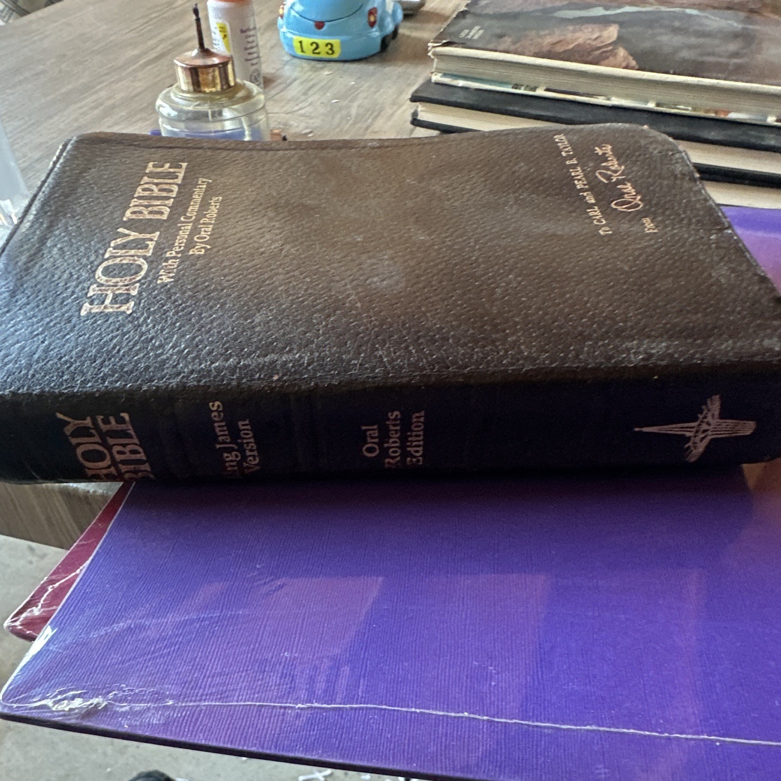 Oral Roberts Holy Bible KJV Oral Roberts Edition Leather Bound Signed Inscribed