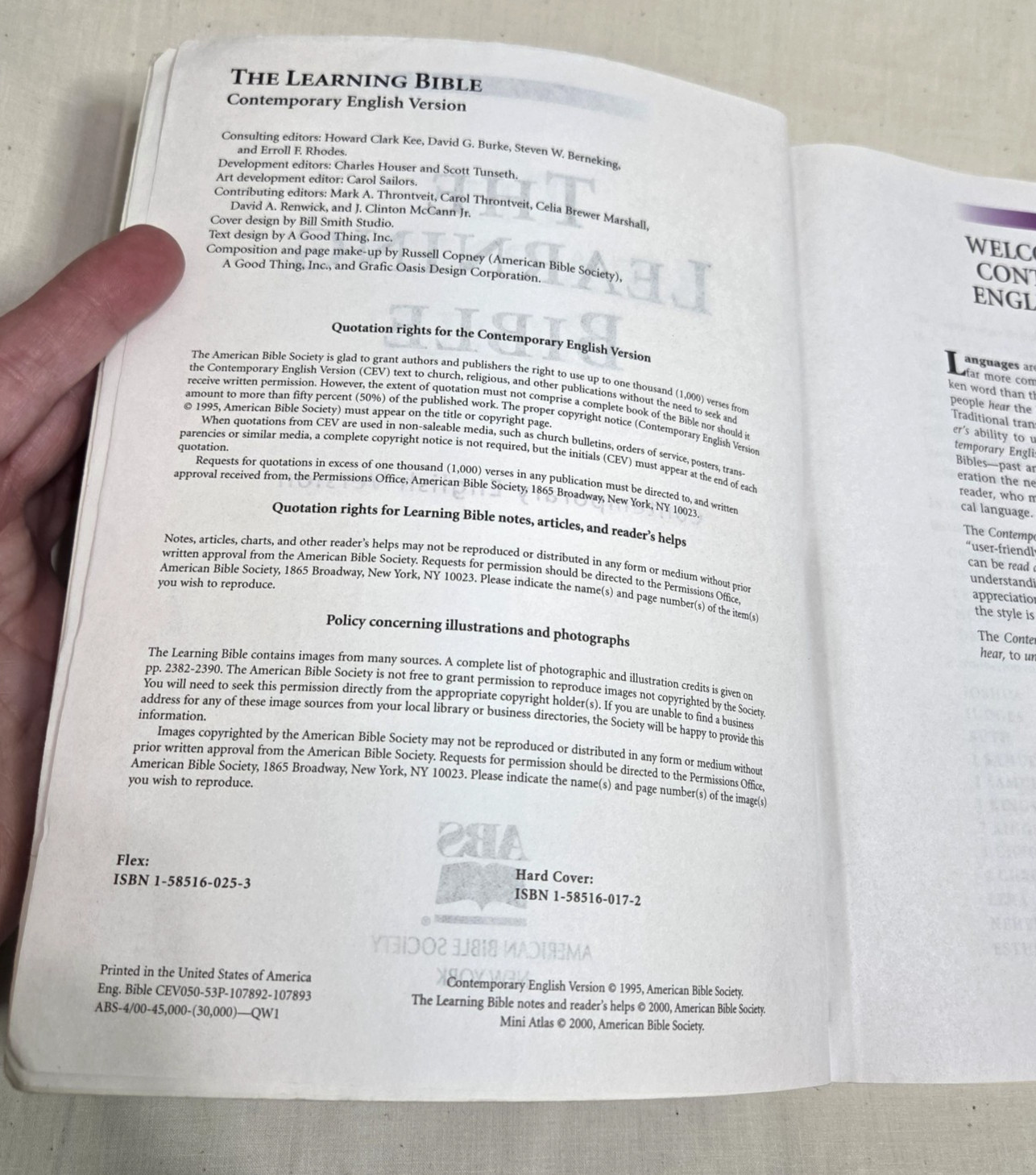 The Learning Bible Contemporary English Version Flex Cover 1995 VTG Pre-Loved
