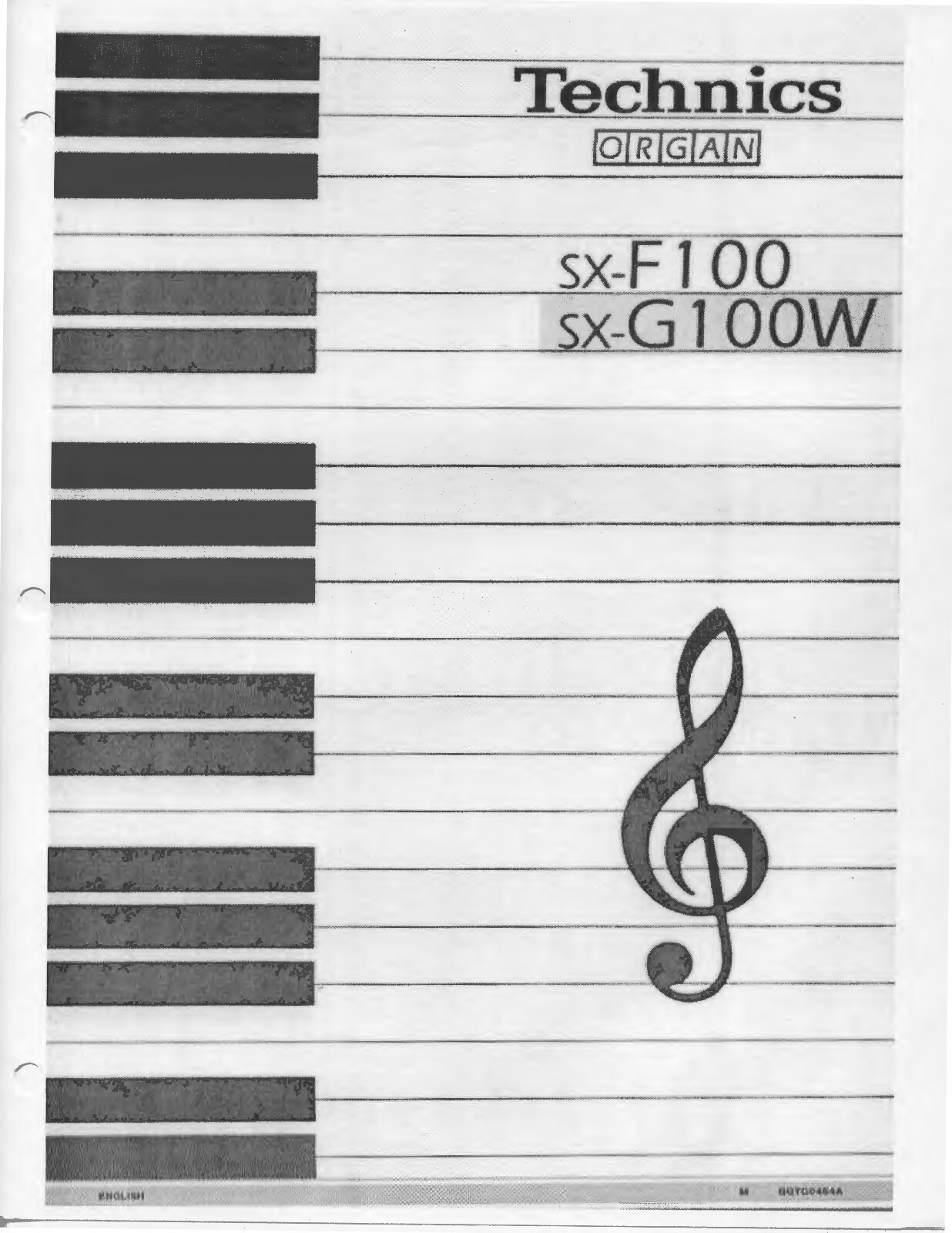 Technics SX-F100 SX-G100W Electronic Organ Owners Manual 166 pages