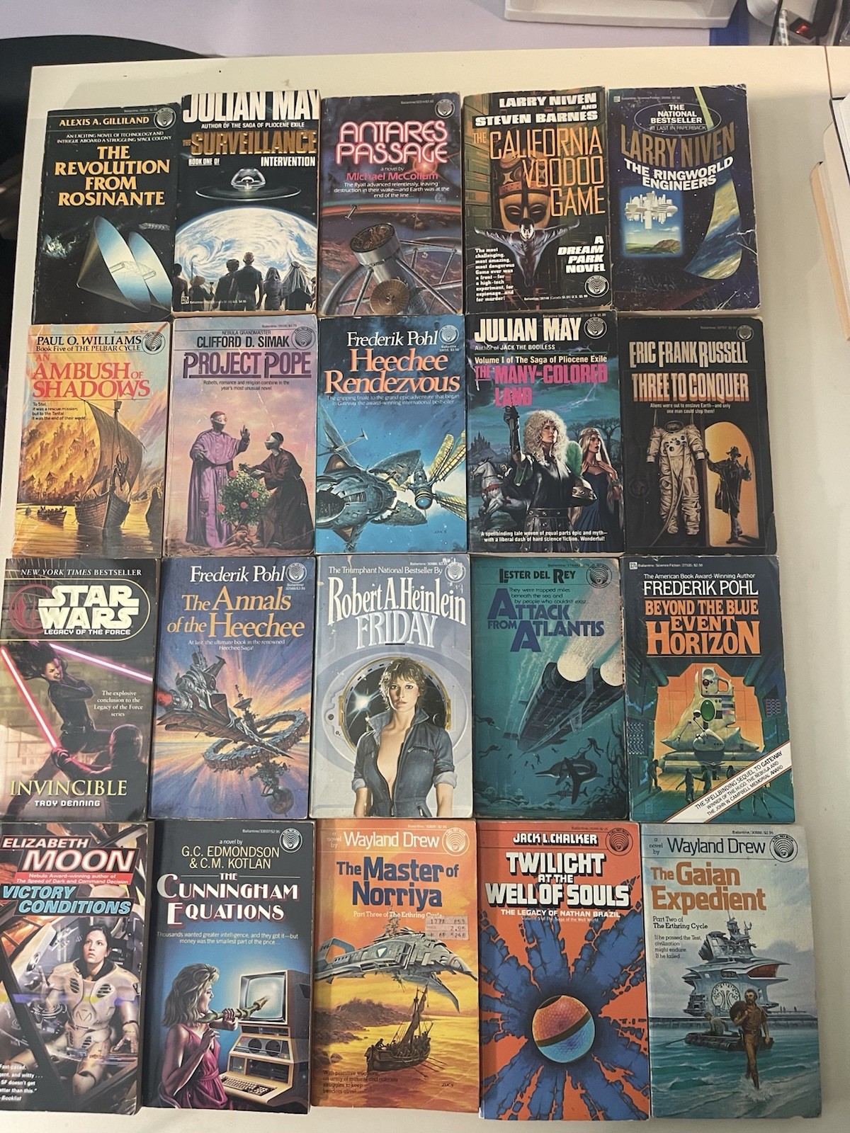 Big Science Fiction Lot of 65 MM Paperback Books Del Rey Rare OOP Listed L2