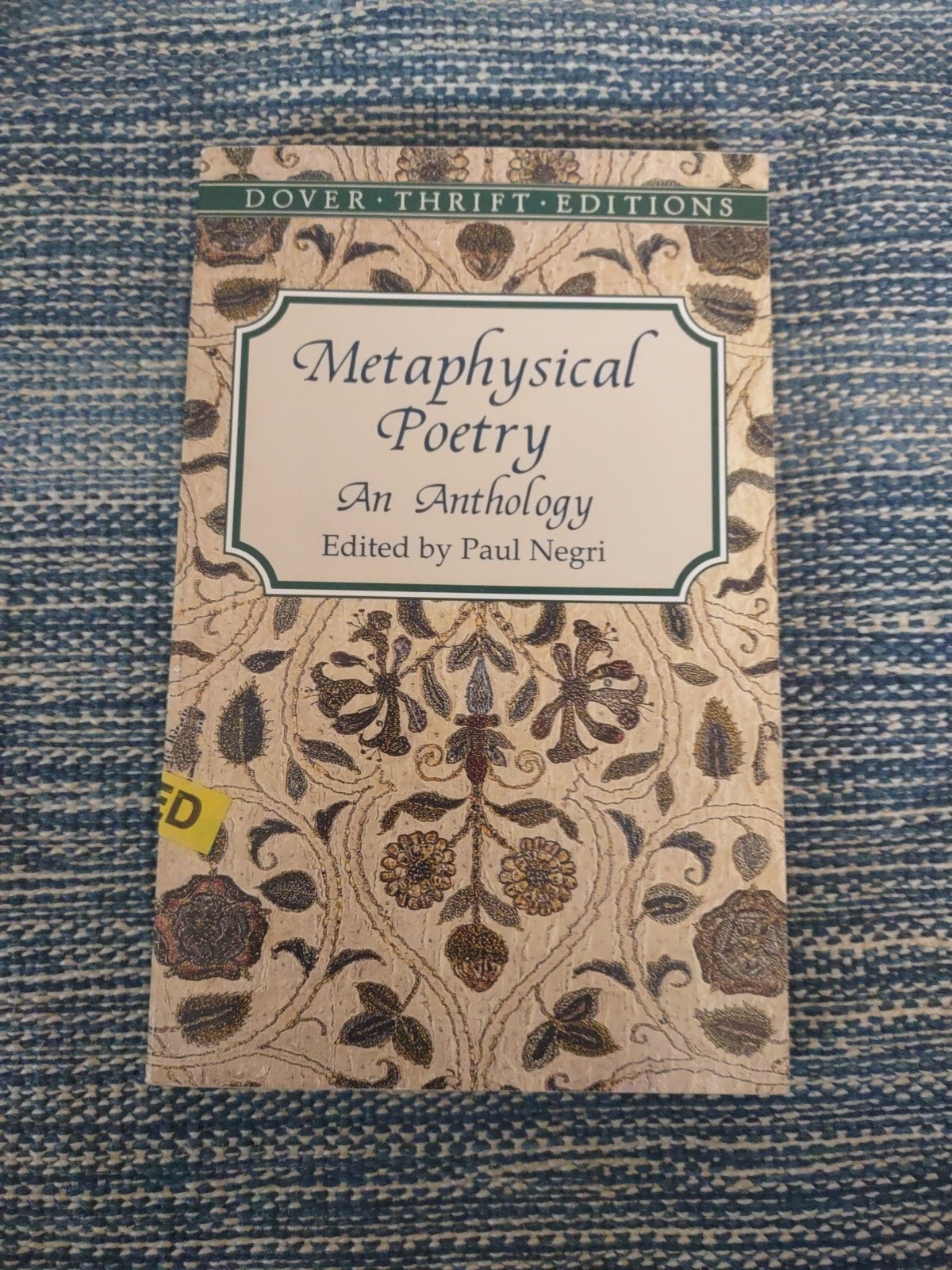 NEW Metaphysical Poetry An Anthology Edited By Paul Negri Softcover Book