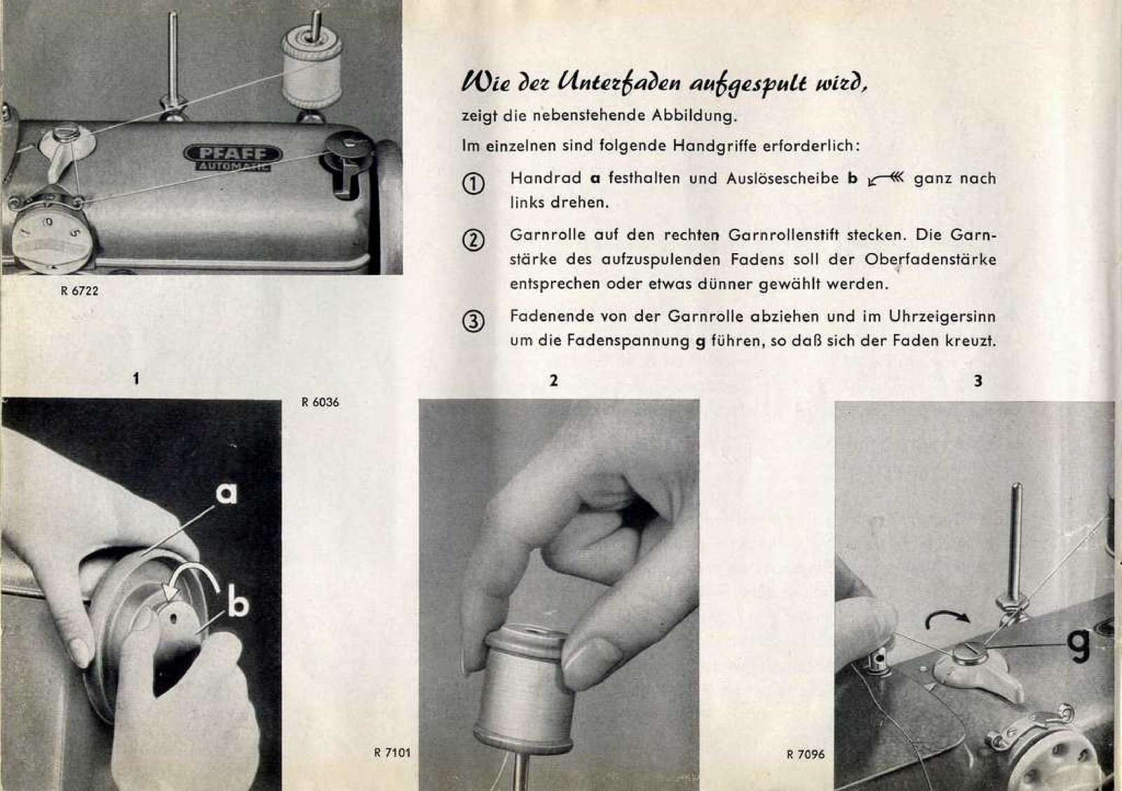 PFAFF 362-261 Automatic Sewing Machine Instruction Manual IN GERMAN – WIRE BOUND
