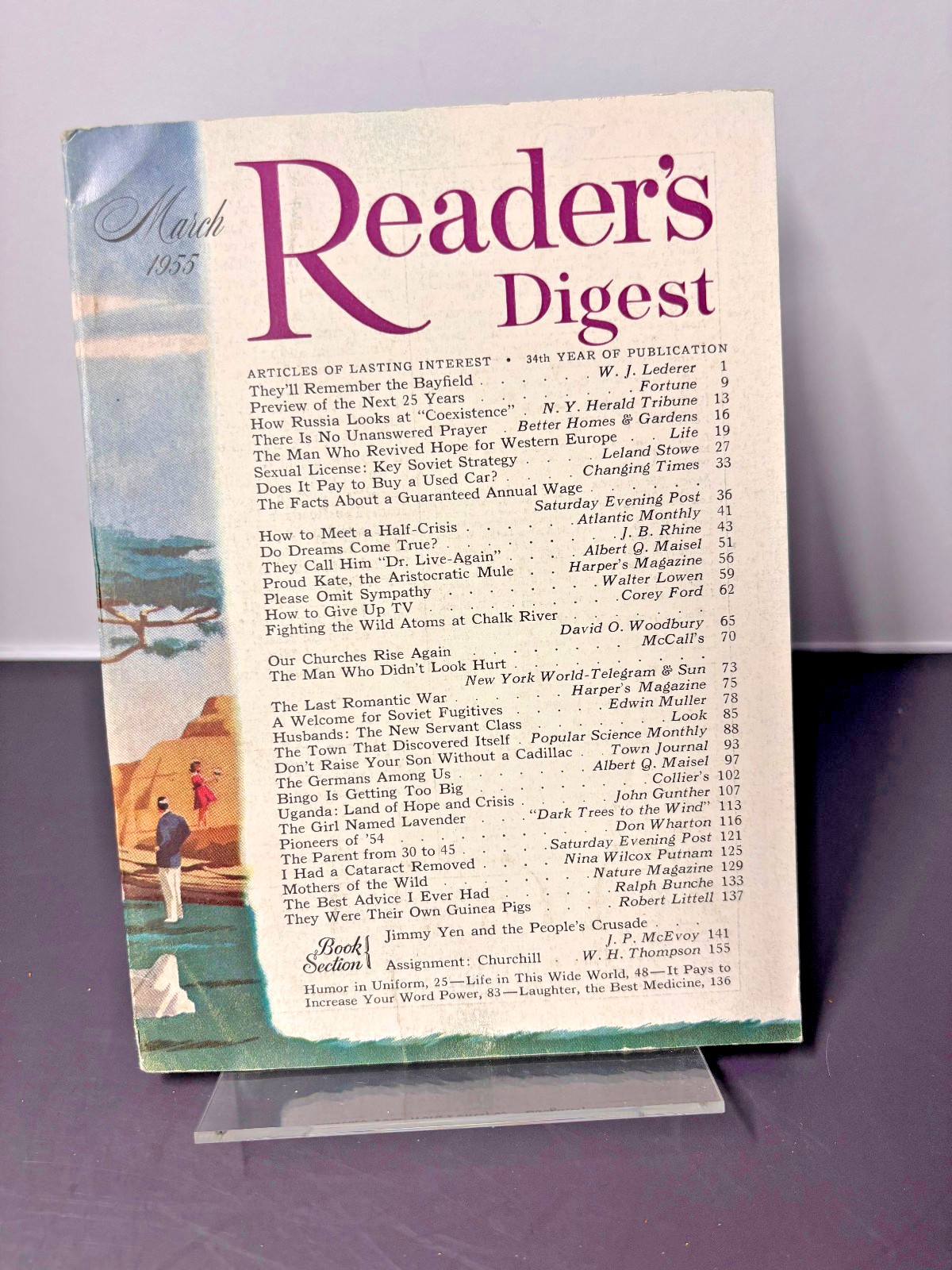 Reader’s Digest Magazine March 1955 Vintage Mid-Century Cold War Churchill