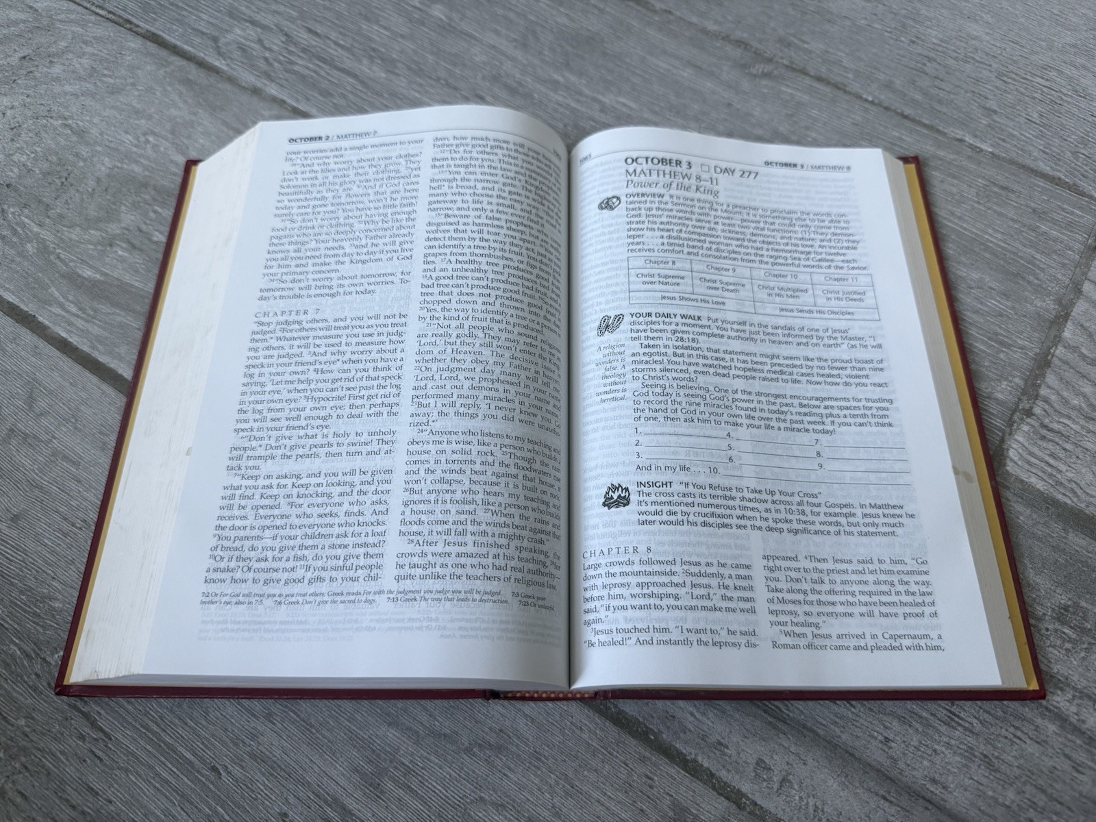 📅 The Daily Walk Bible NLT 1996 Hardback, Read Through The Bible In A Year