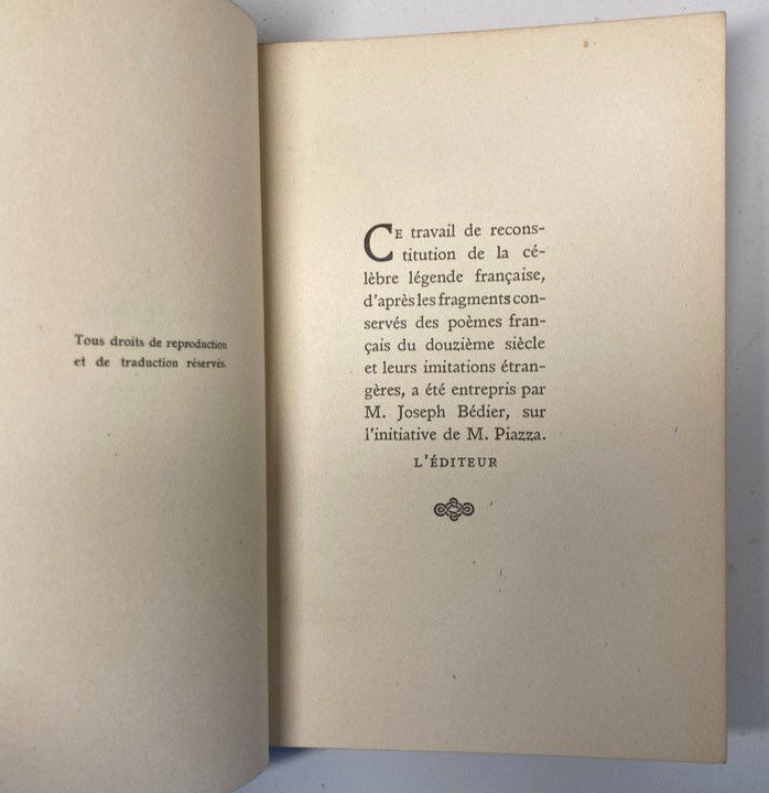 1924 Tristan et Iseut Joseph Bédier Fine Leather Binding Hachette London Pollen