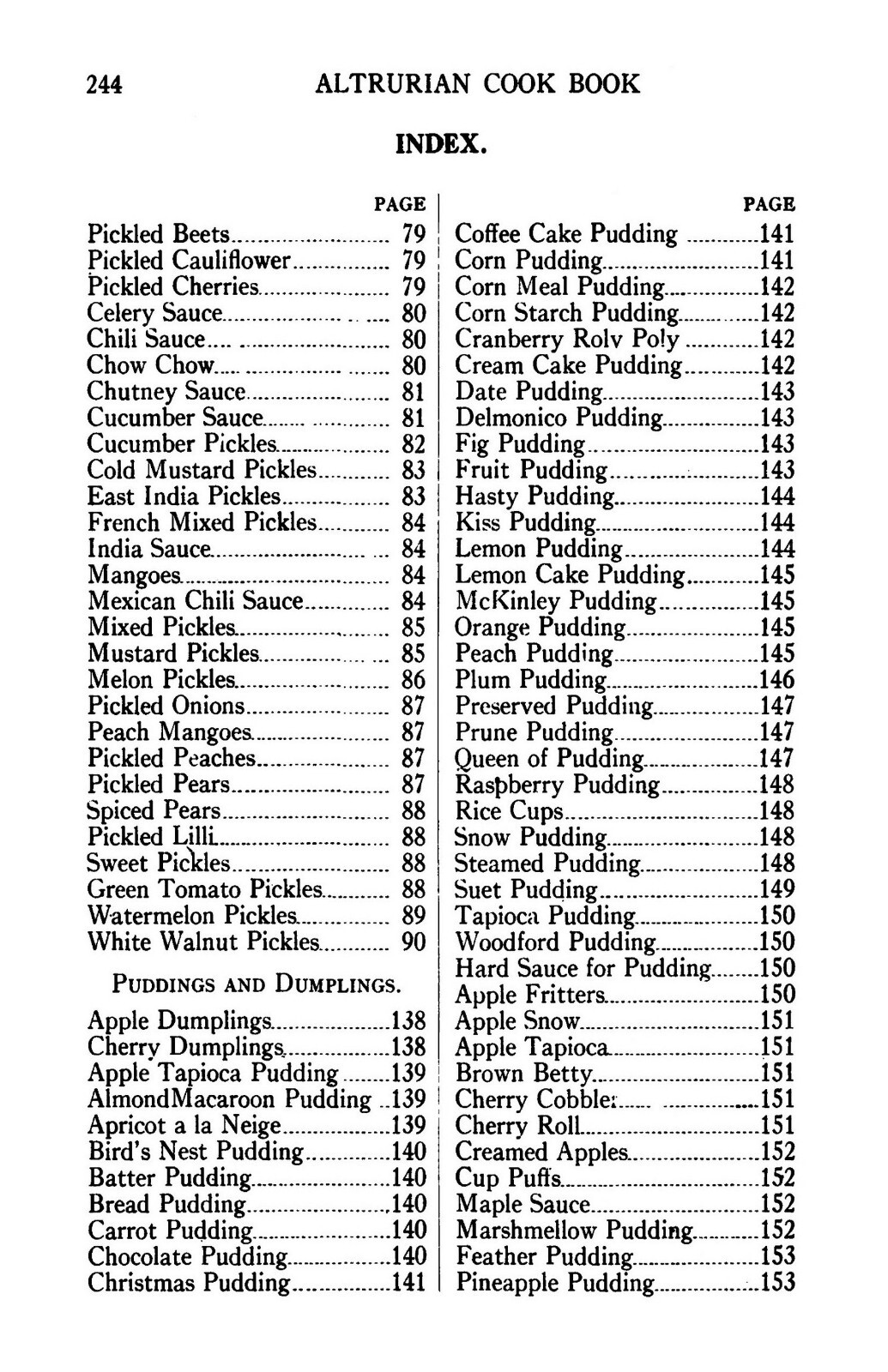 1910 The Altrurian Vintage Cook Book 243 Pages
