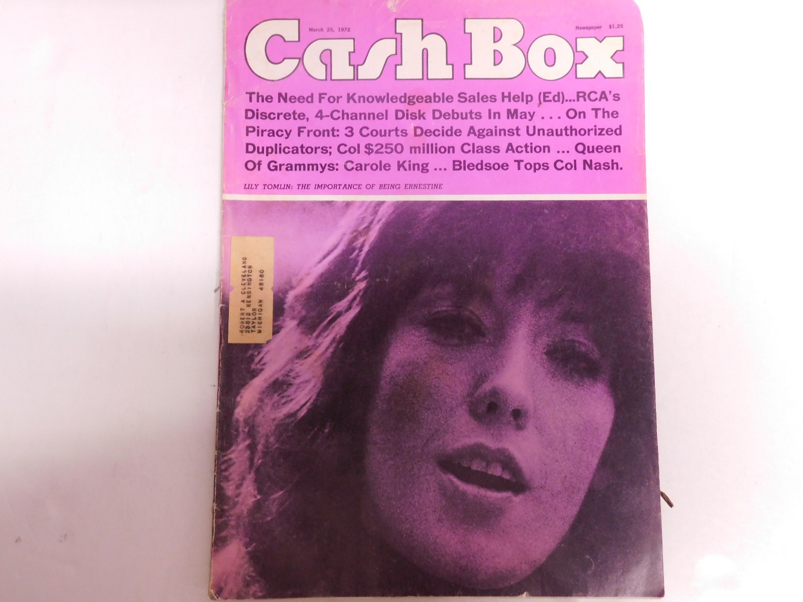 Cash Box Magazine 58 Pages Complete March 25 1972