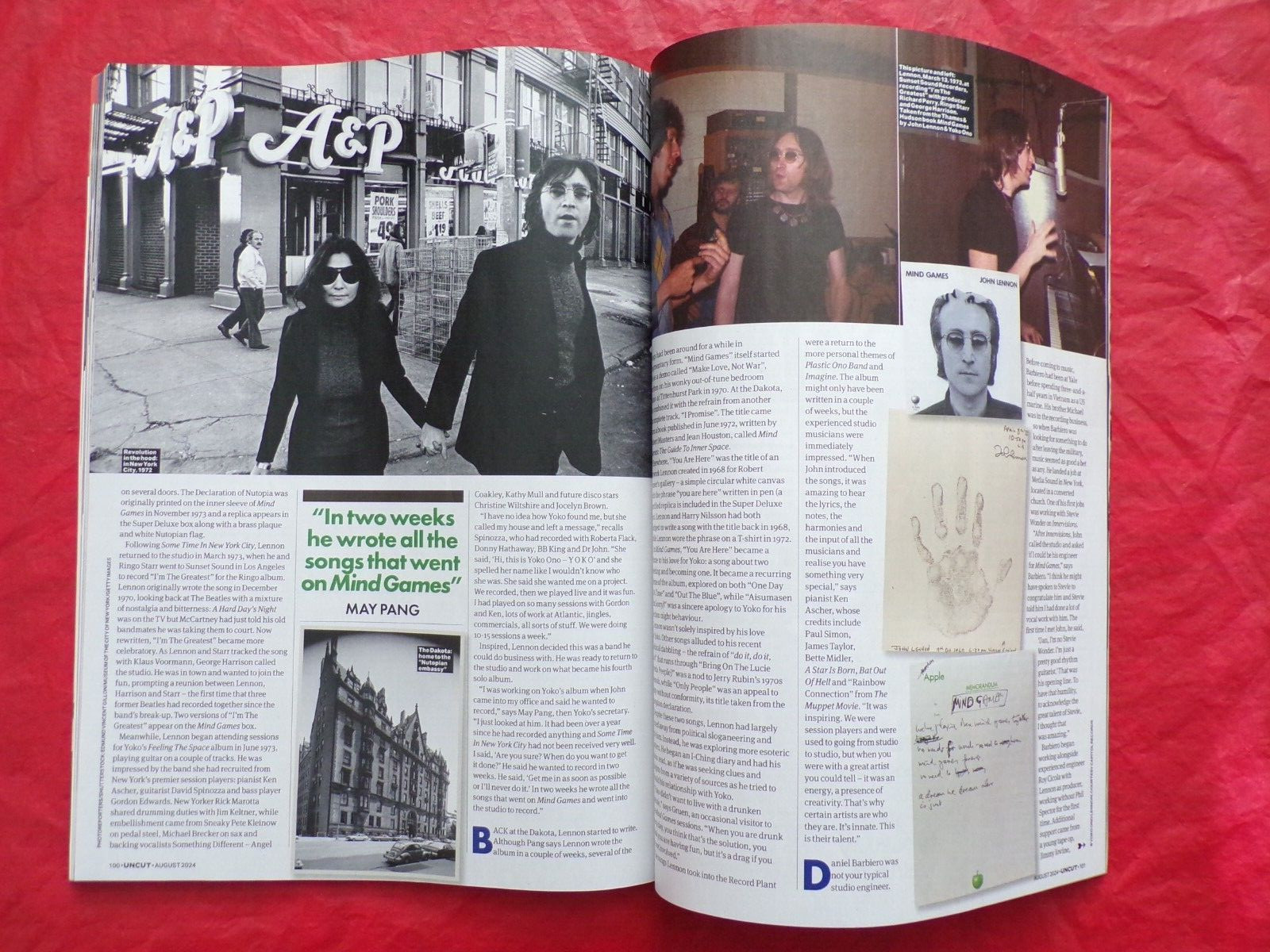 JOHN LENNON YOKO ONO UNCUT COLLECTOR’S COVER AUGUST 2024 MAGAZINE UNITED KINGDOM