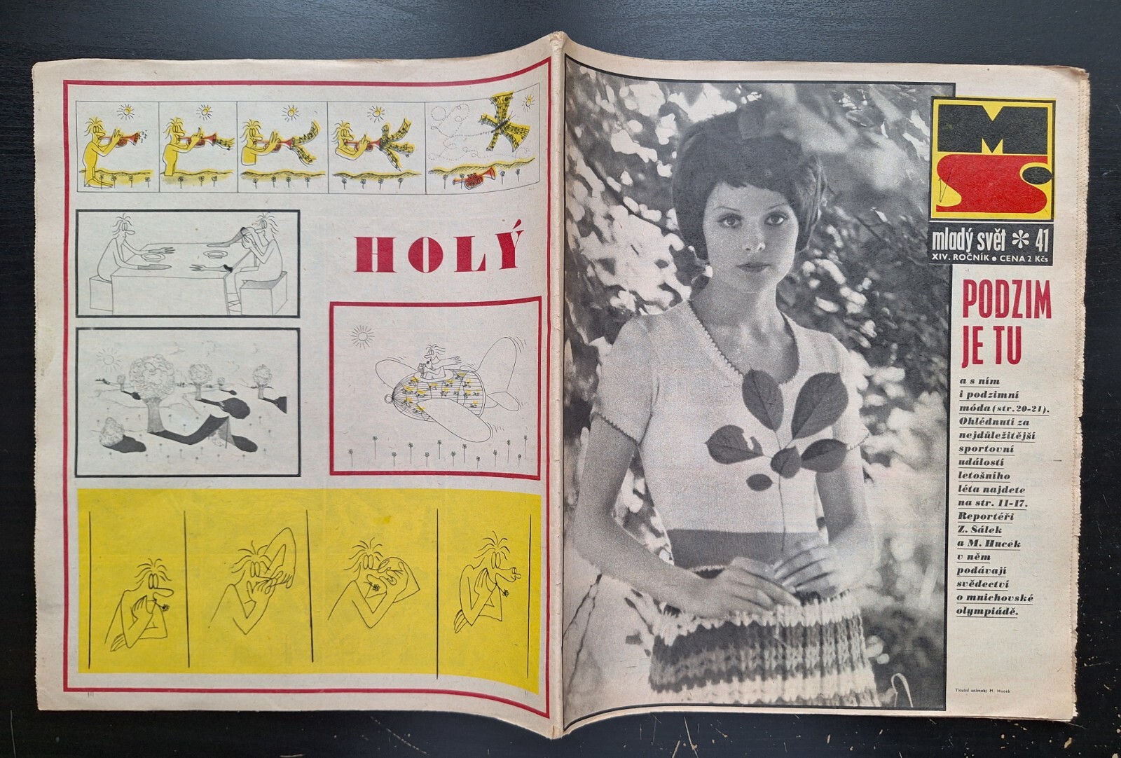KAJA SAUDEK – COMIC LIPS TULLIAN No. 38, CZECH MAGAZINE MLADY SVET, No. 41/1972