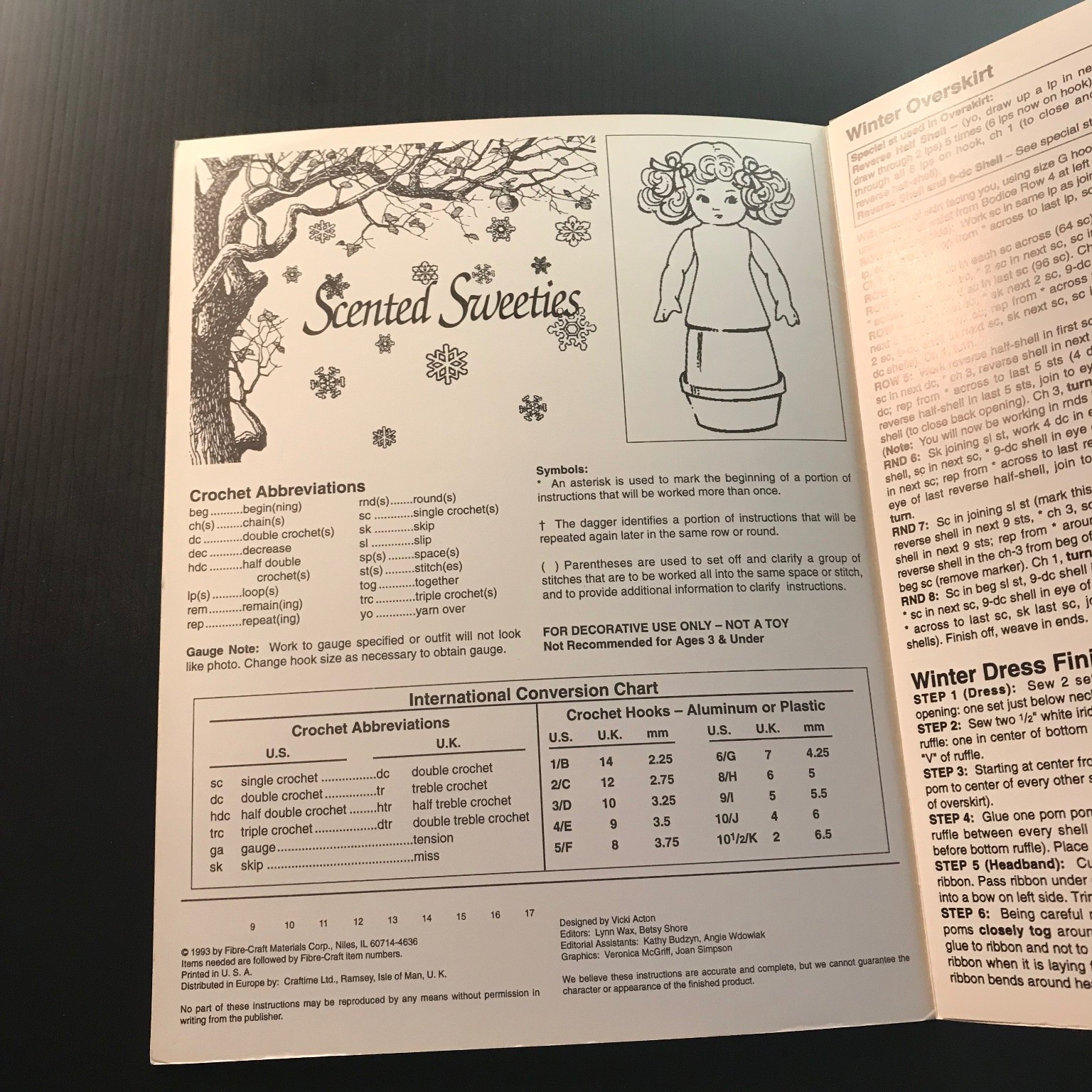 Scented Sweeties II Crochet Pattern Book Air Freshener Doll 1993 FCM352