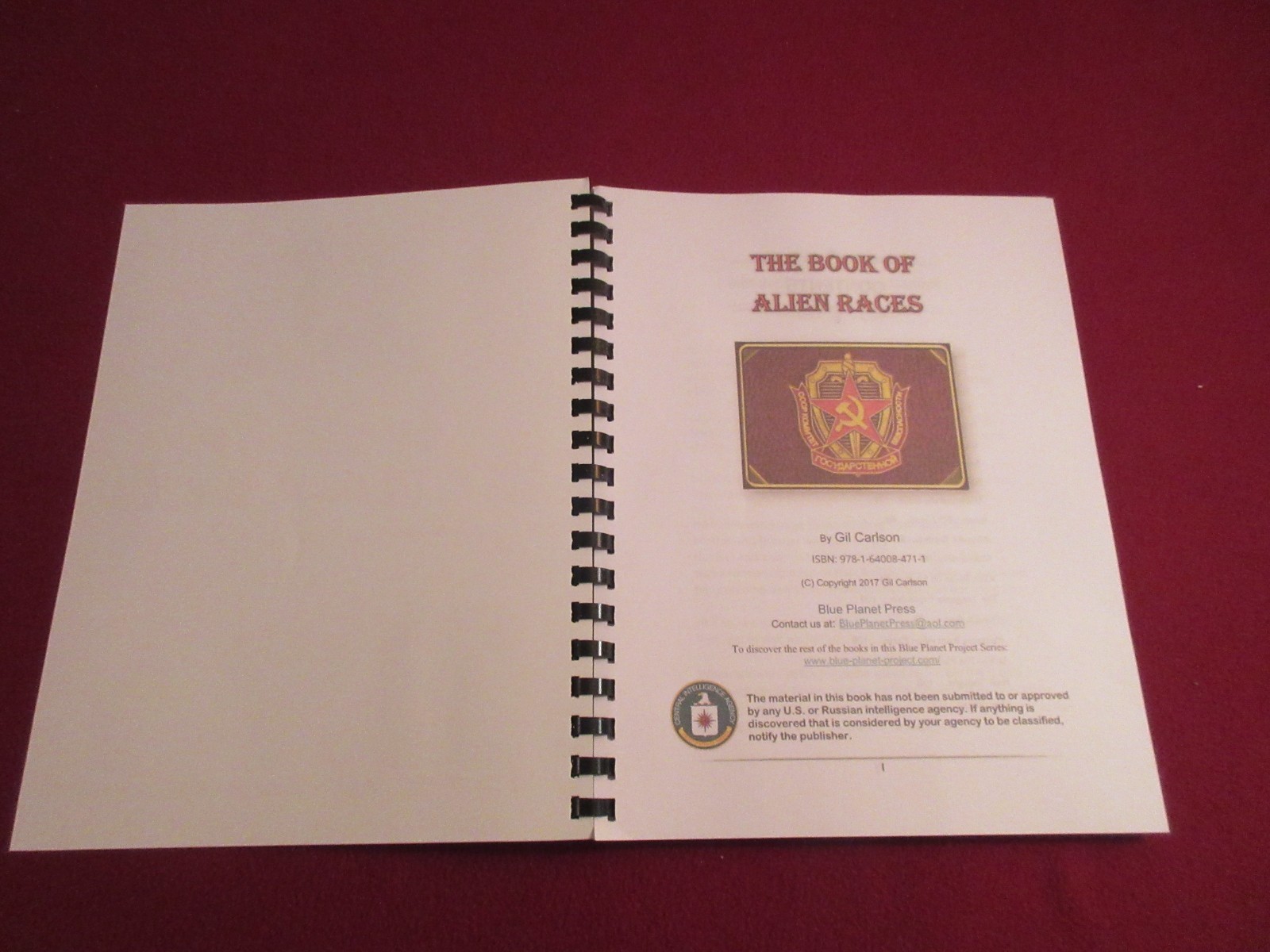 Book Of Alien Races Translated from KGB Secret Russian Book w/Pictures