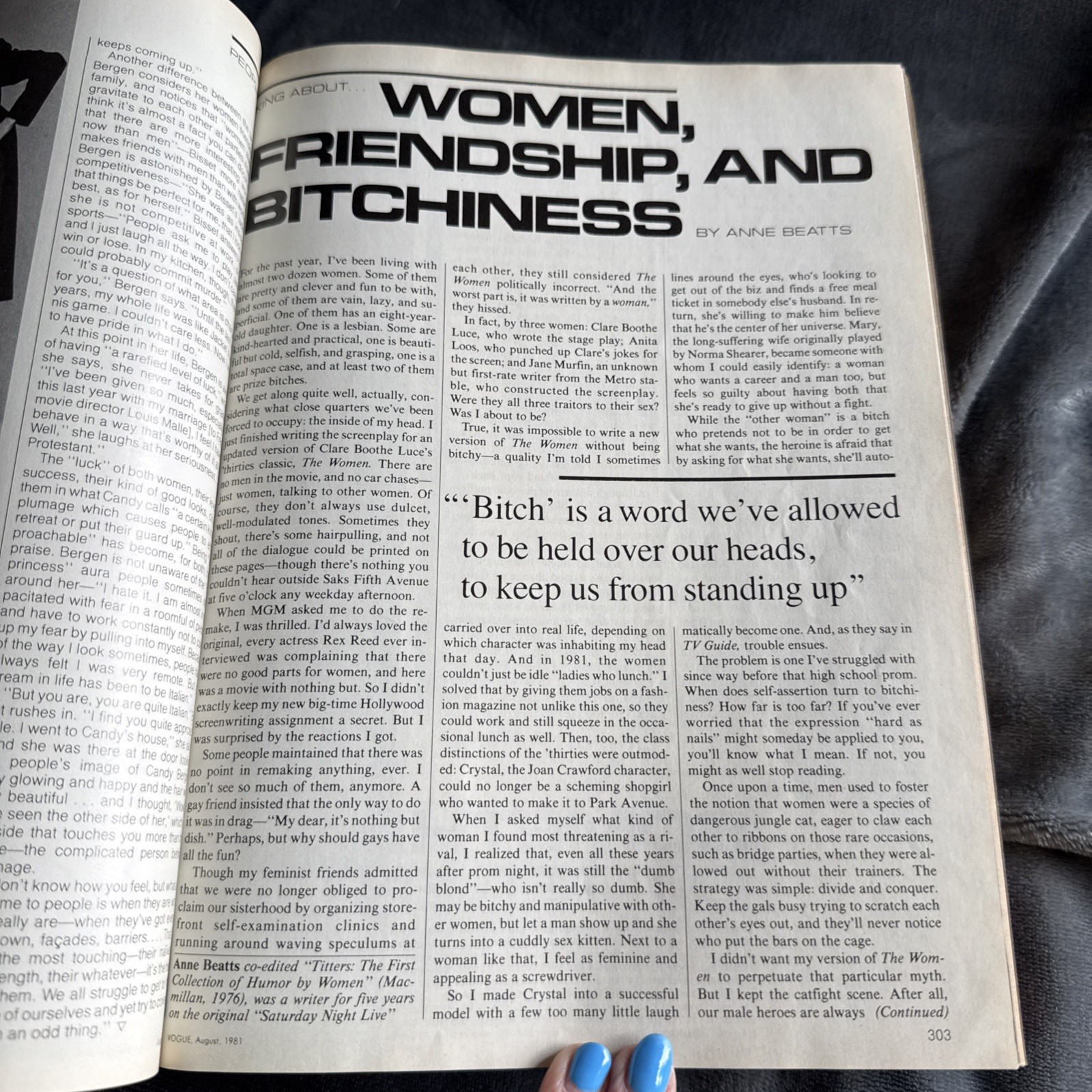 “Vogue Magazine Bound Set x 6 Issues” July-December 1981