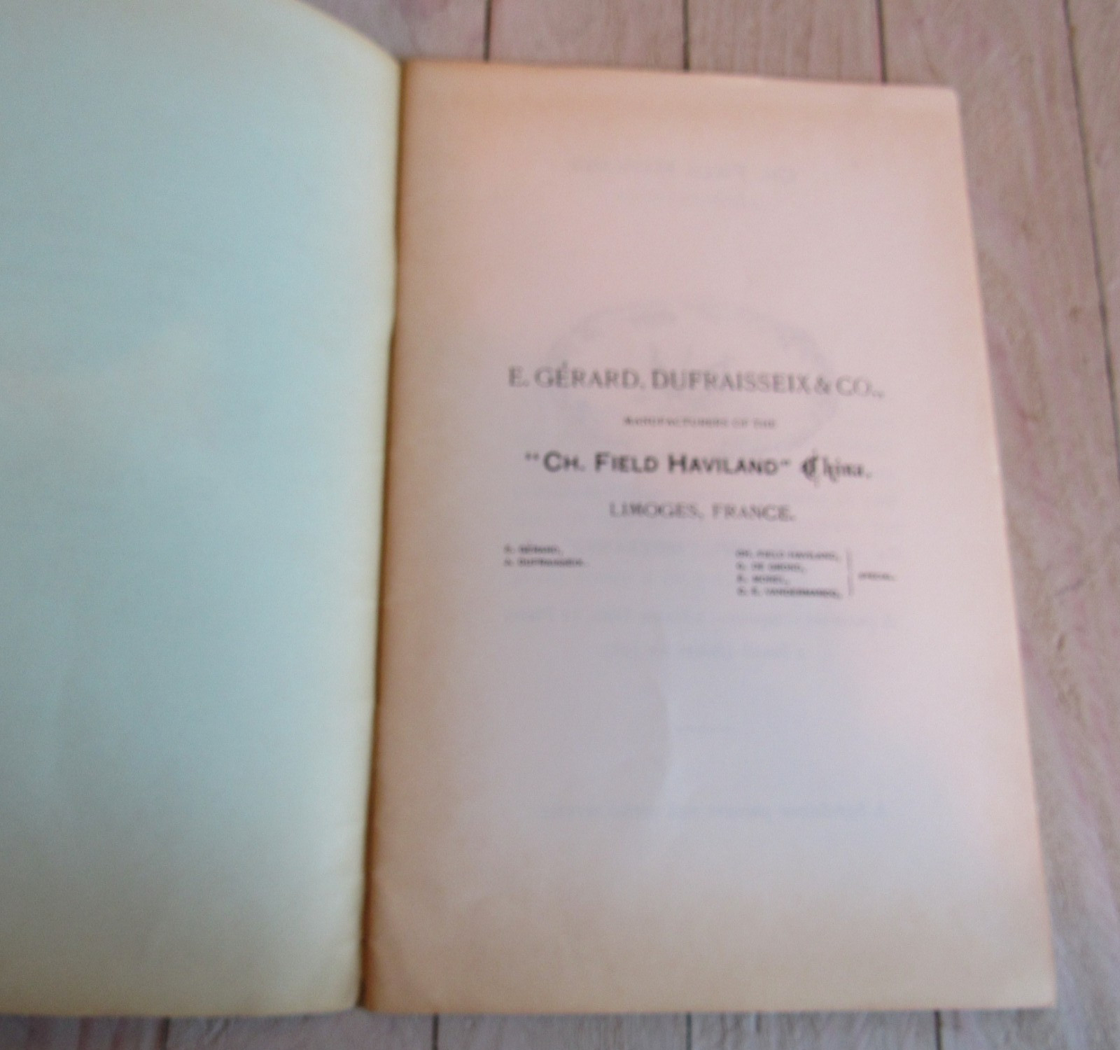 Vtg Brochure Pamphlet The Ch. Field Haviland Limoges China Gerard Dufraisseix