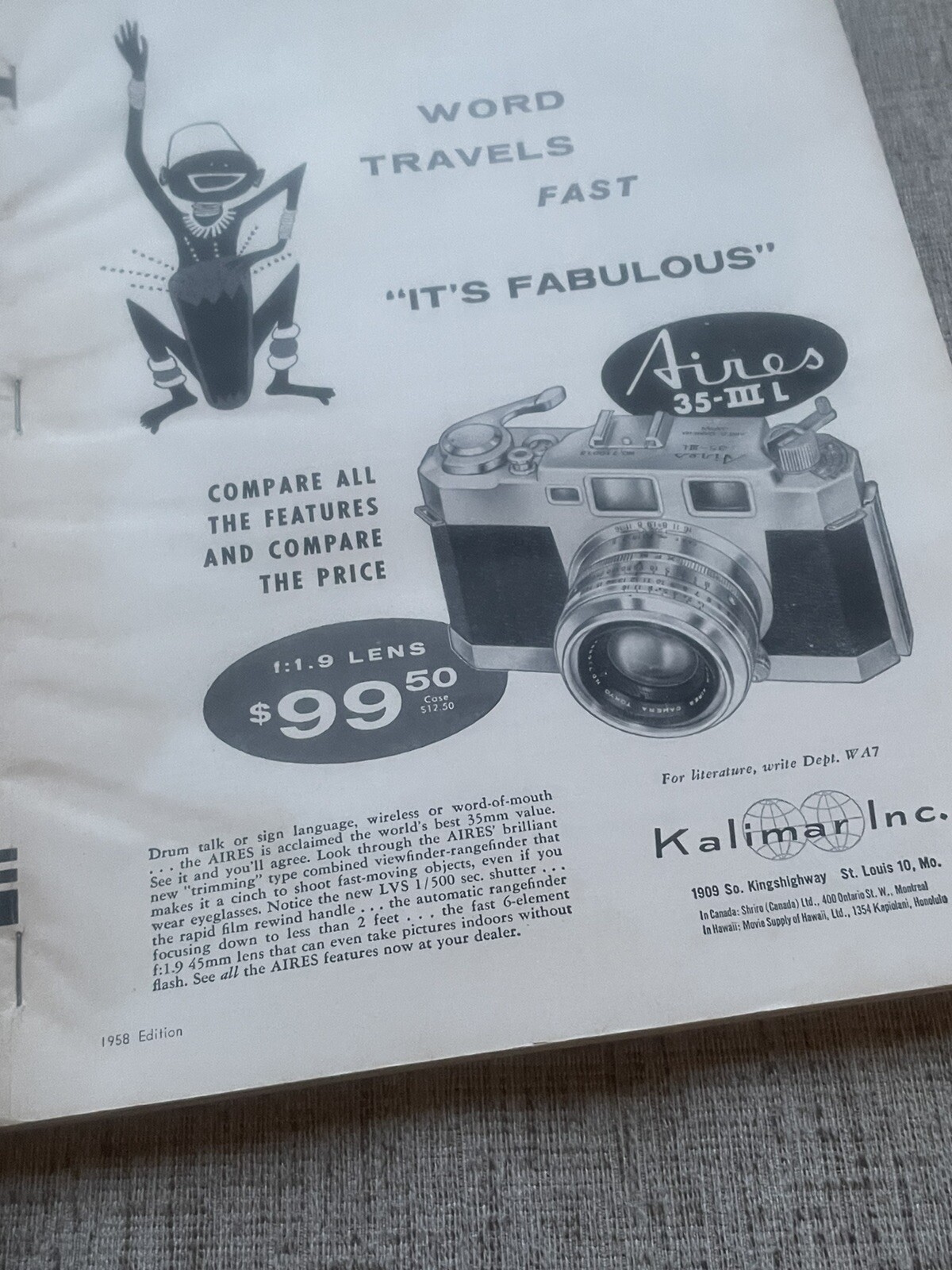 PHOTOGRAPHY ANNUAL 1958 Vintage Compiled Popular Photography LOOK 250 Pages!