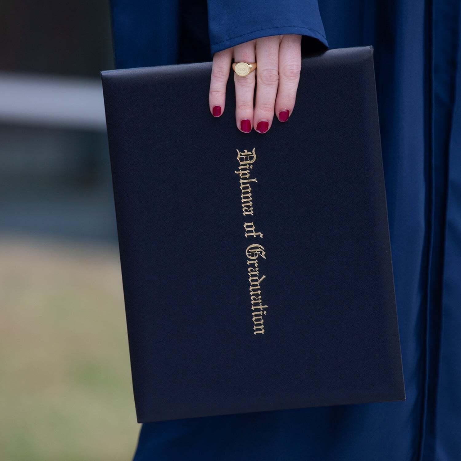 Navy Blue Imprinted Diploma Cover for 8.5″ x 11″ diploma