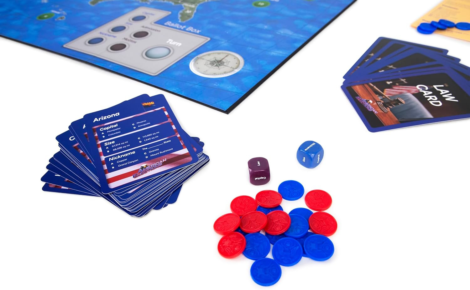 American Elections U.S. History & Civics Board Game – Learn State Facts, Geograp