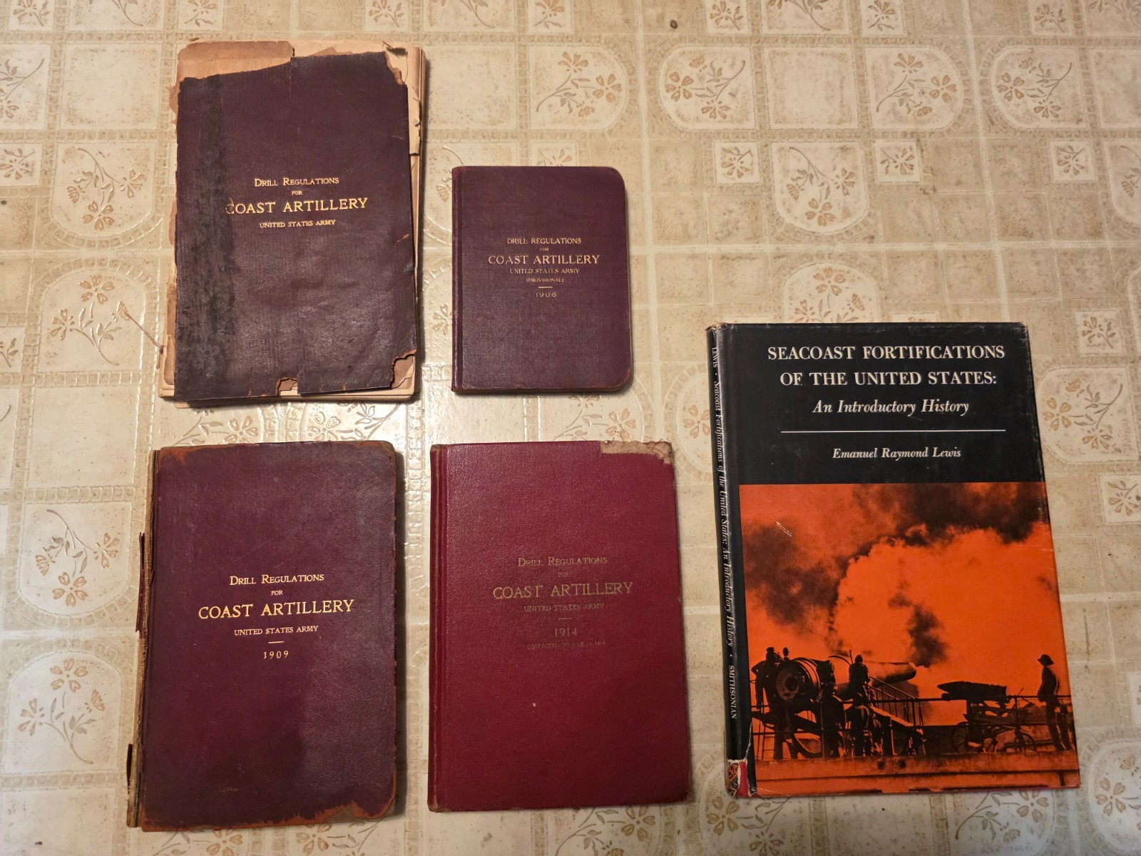 Lot Coast Artillery Drill Regulations books 1898 1906 1909 1914 Seacoast Defense