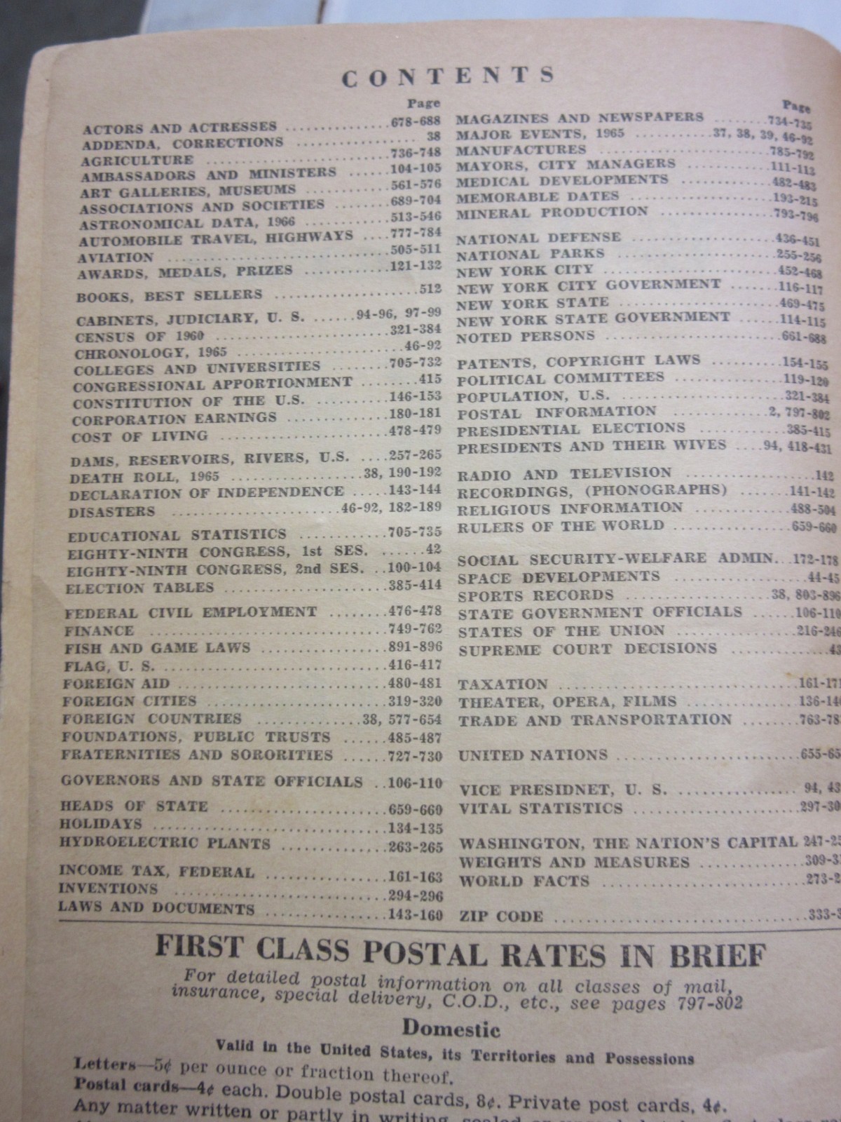 The 1966 World Almanac and Book of Facts New World Telegram 896 pages