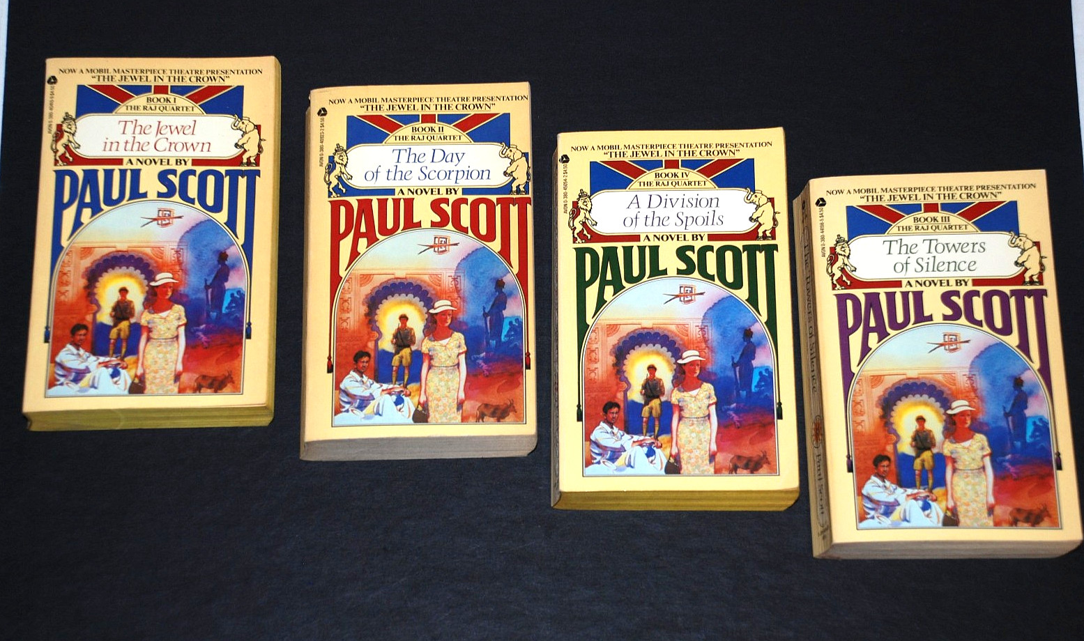 PAUL SCOTT The Raj Quartet AVON Books First Printing 1979 Paperback Set of 4
