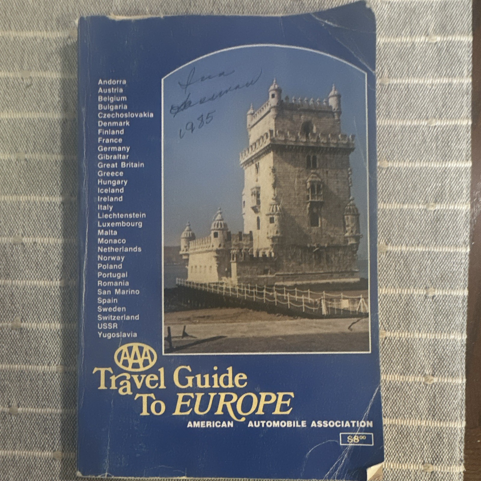 American Automobile Association Travel Guide Europe Brochure Signed 1985