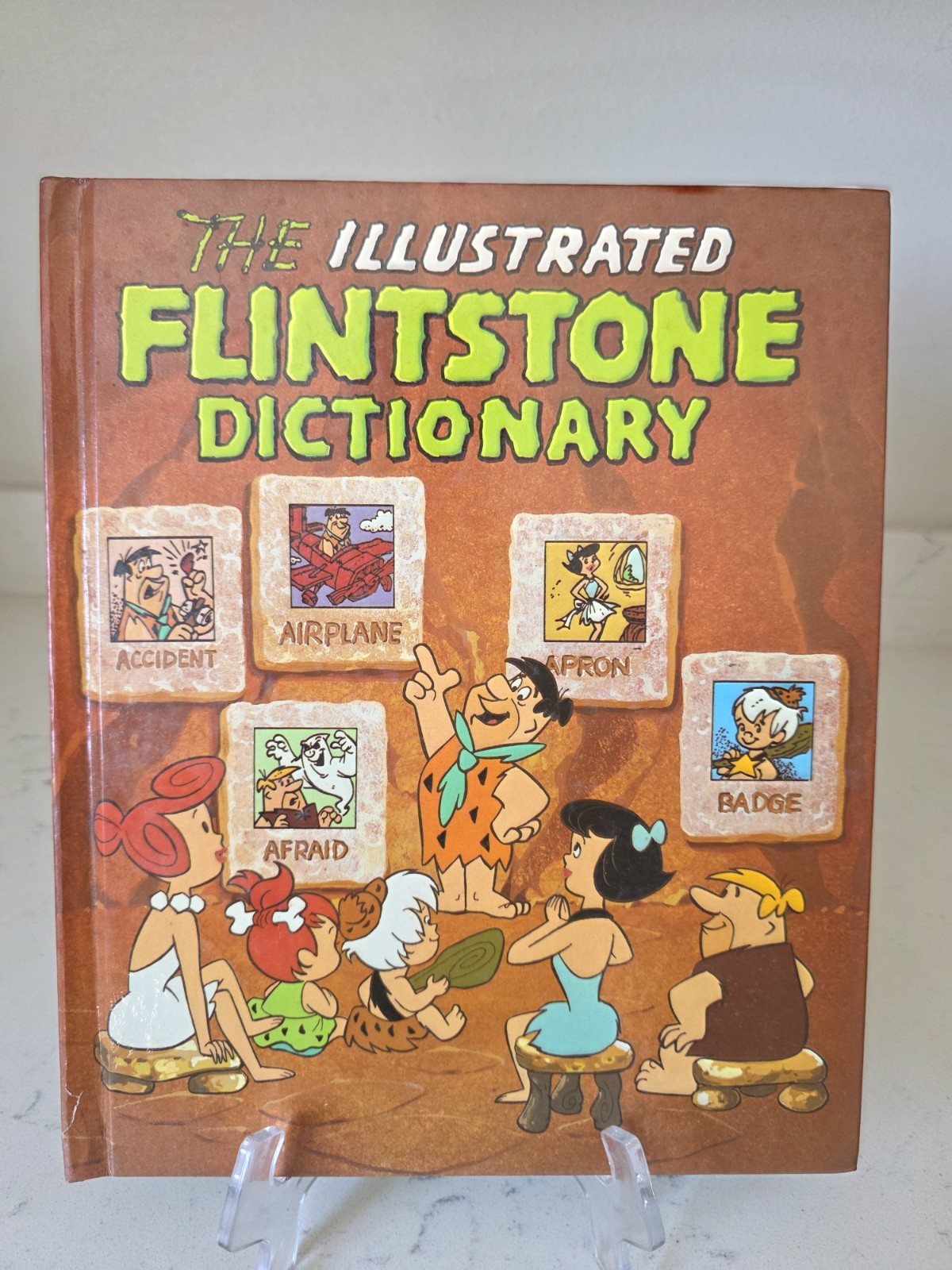 Vintage 1979 Illustrated Hanna Barbara Flintstone Dictionary Watertower Books HC