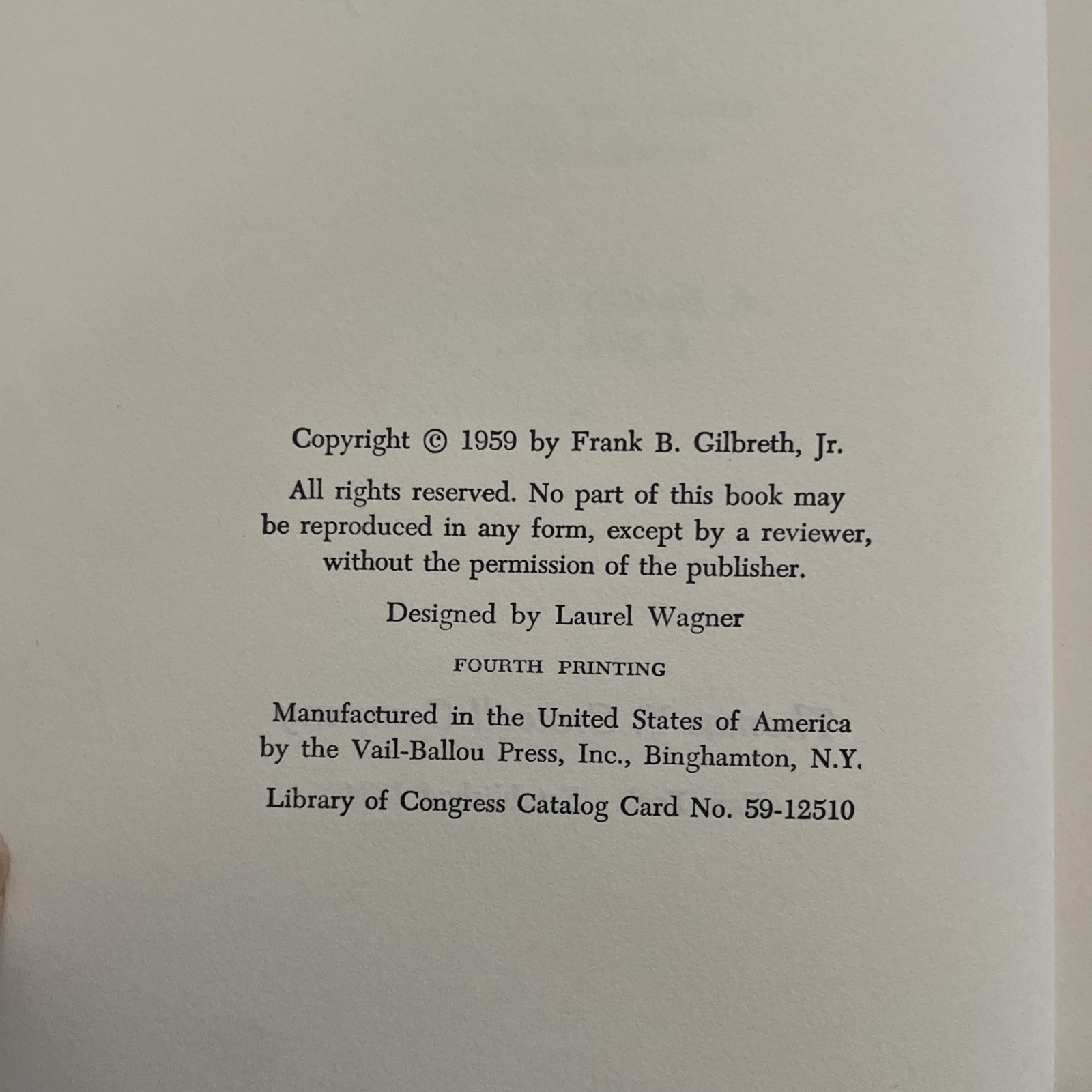 Frank Gilbreth Jr. / Loblolly 1st Edition 1959
