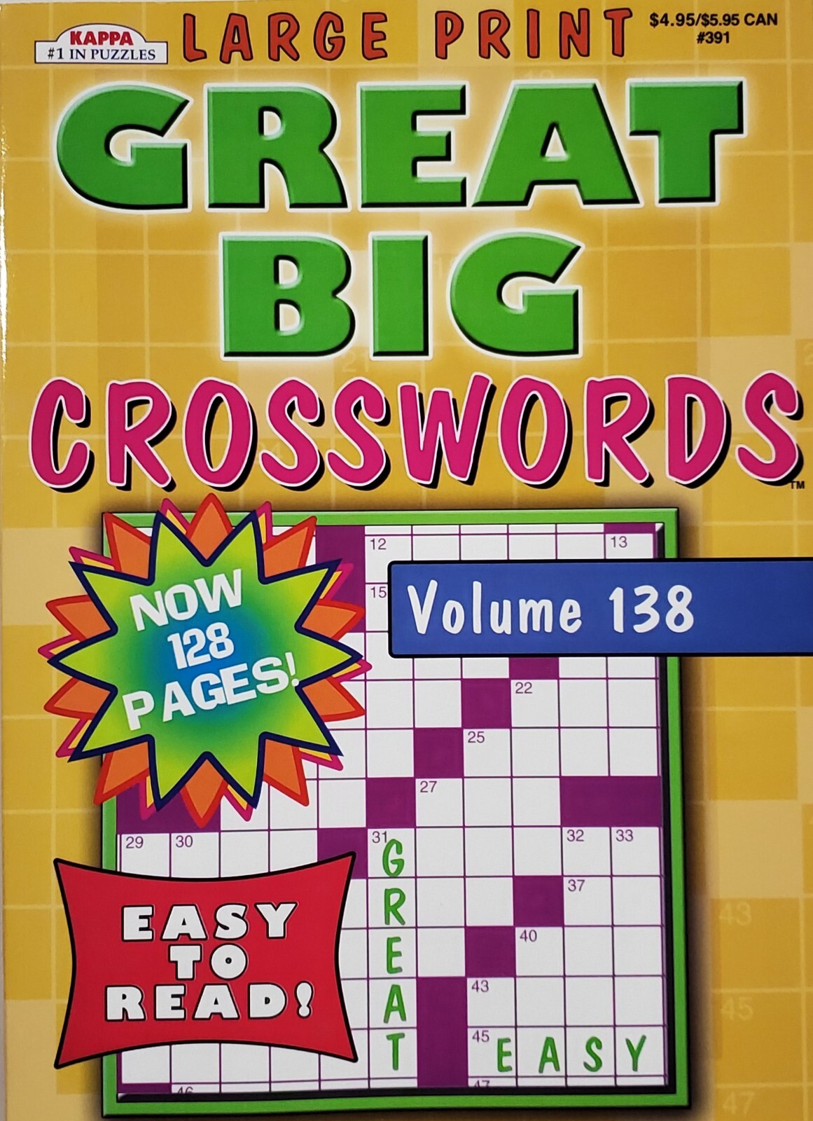 Kappa Large Print Crosswords Puzzle Books, Largest Selection of Volumes. U-PICK!