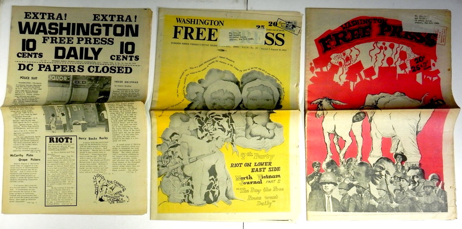 Lot of 38 Issues WASHINGTON DC FREE PRESS 1967-69 Radical Youth Underground USA
