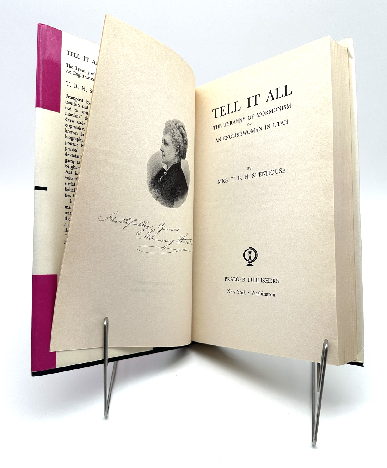 Tell It All Tyranny of Mormonism Mrs. T. B. H. Stenhouse 1971 Praeger Publishers
