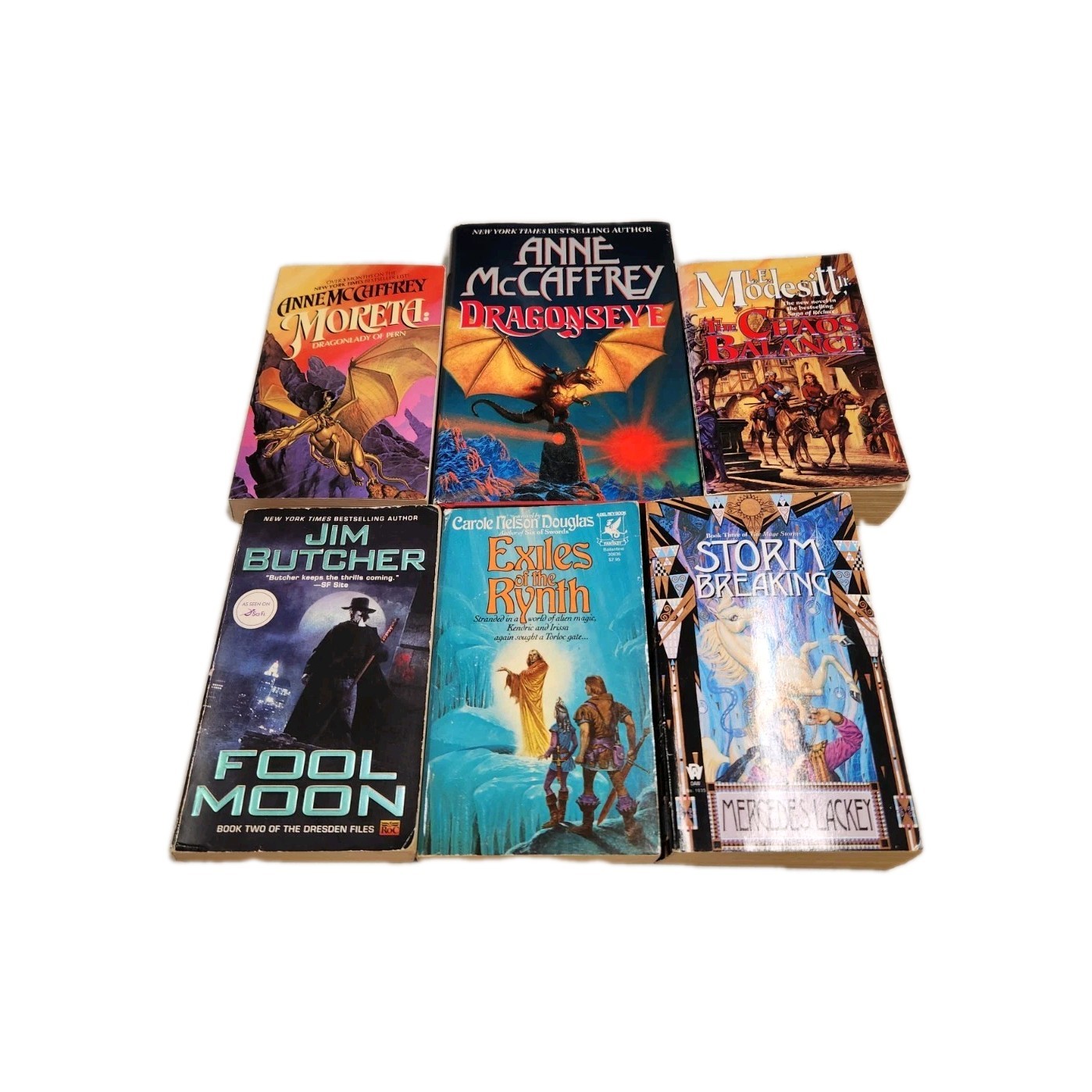Lot of 6 Fantasy Books 1 HC/5 MM/Lackey/Modesitt Jr/McCaffrey**Free Shipping **
