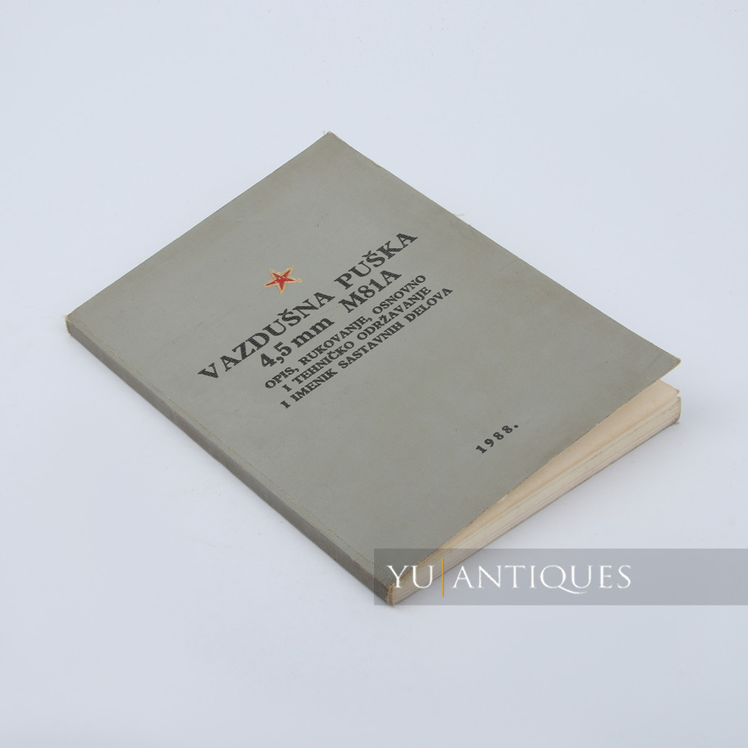 JNA YPA Yugoslav Peoples Army Manual Book For Air Rifle 4,5mm M81A Handling Etc