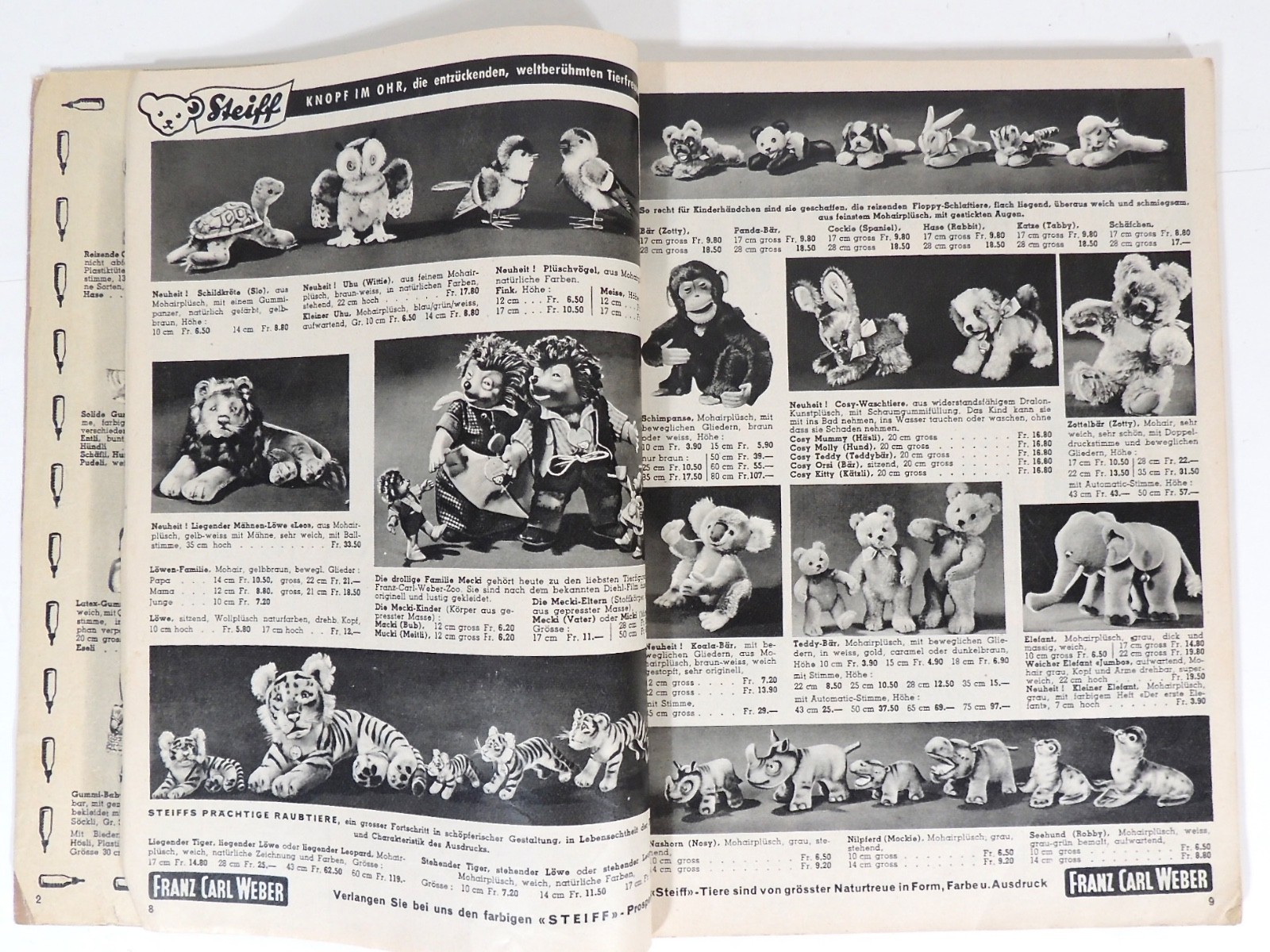 1950s Franz Carl Weber German Toy Catalog Steiff, Dolls, Trains & More 138 Pages