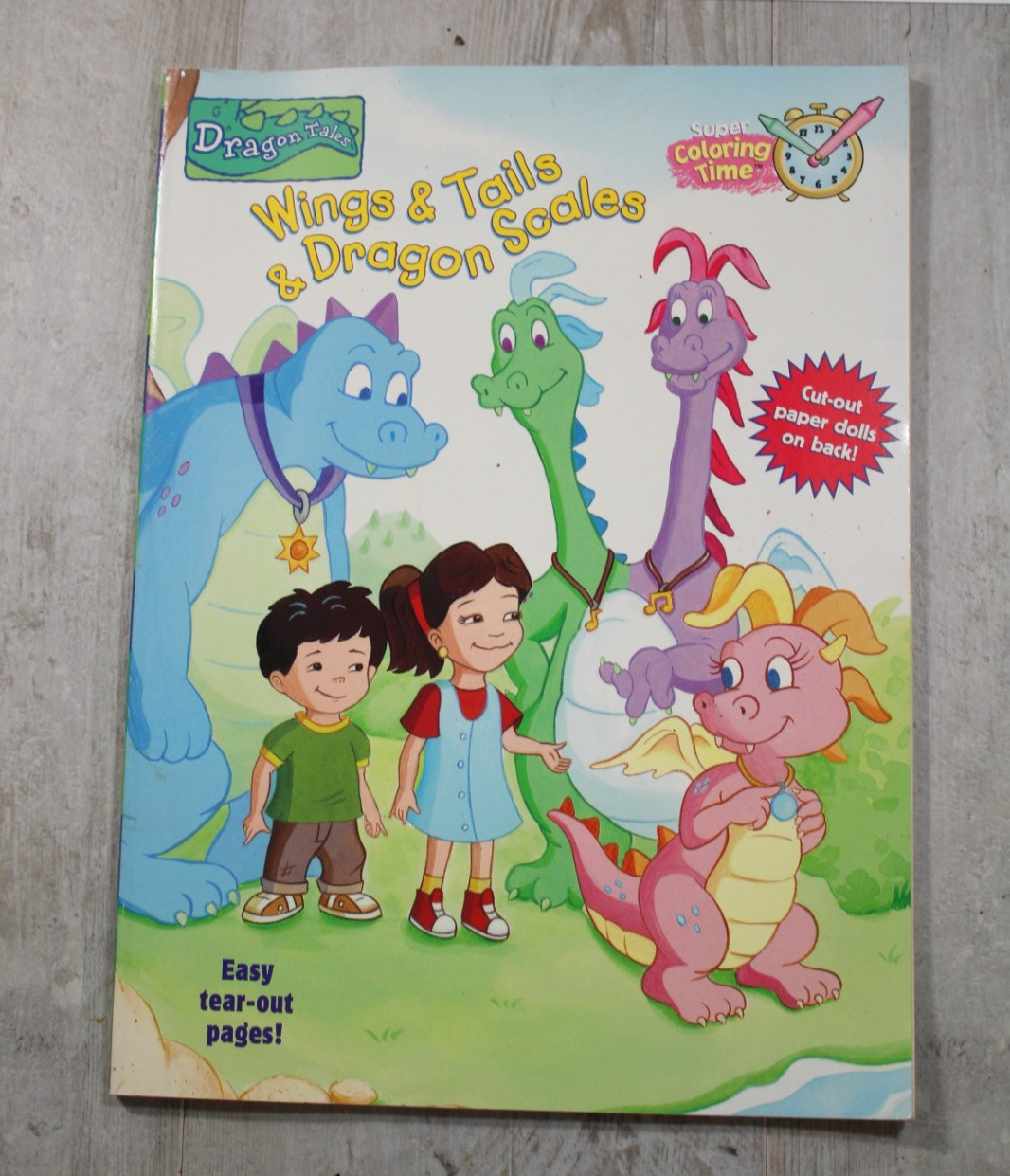 VTG Dragon Tales Wings & Tails & Dragon Scales Coloring ,Cut Out Doll on Back