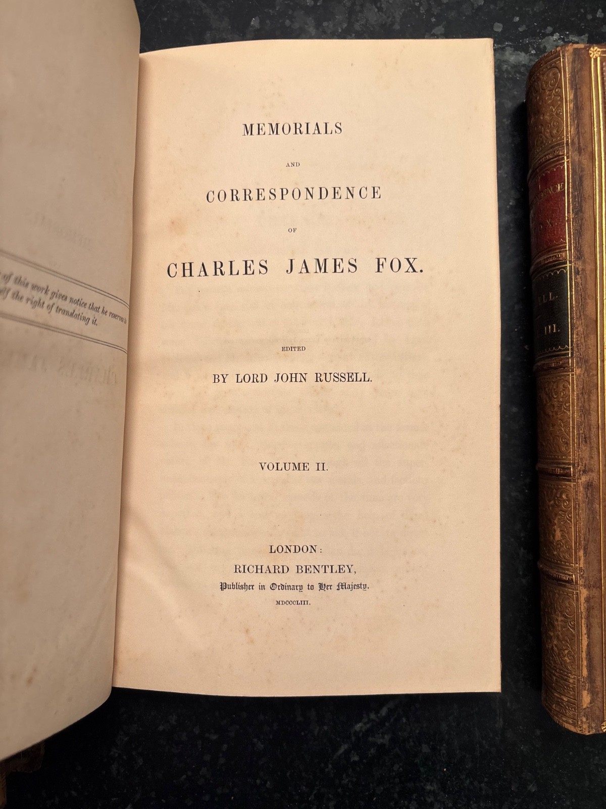 Correspondence C.J. Fox 4 Vols. Ed. Lord John Russell London : Richard Bentley