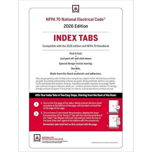 NFPA 70 National Electrical Code 2026 + index tab 26 + ugly 2026 SP USA STOCK