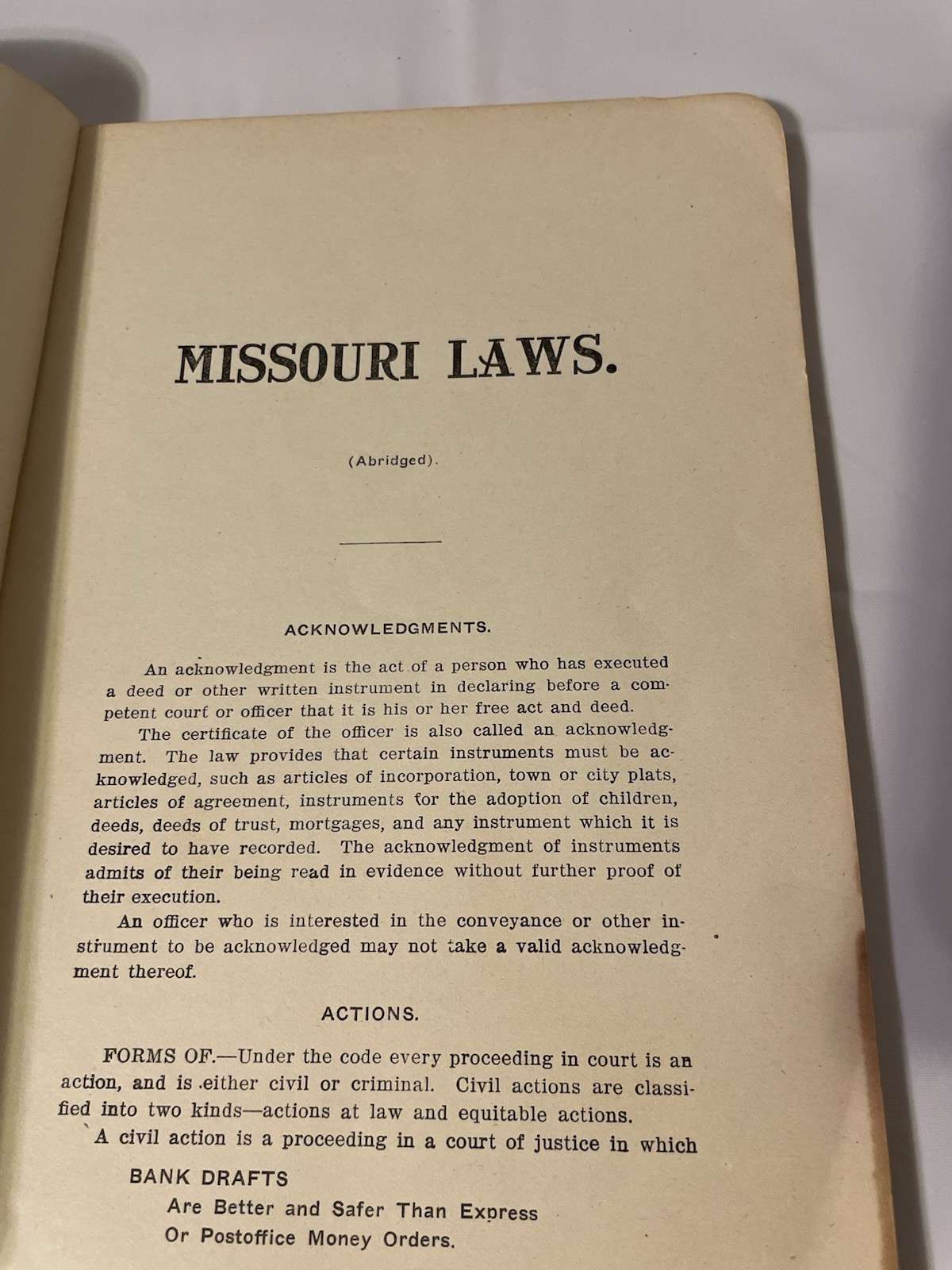 1905 Missouri Laws Made Plain Book N.T. Gentry Legal Reference Antique Vintage