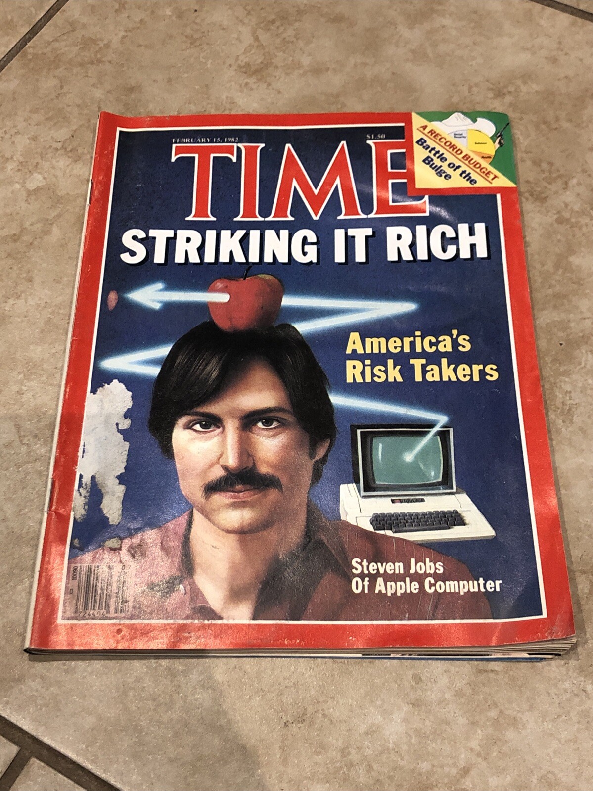 TIME MAGAZINE FEBRUARY 15, 1982 STEVE JOBS APPLE COMPUTERS STRIKING IT RICH RARE