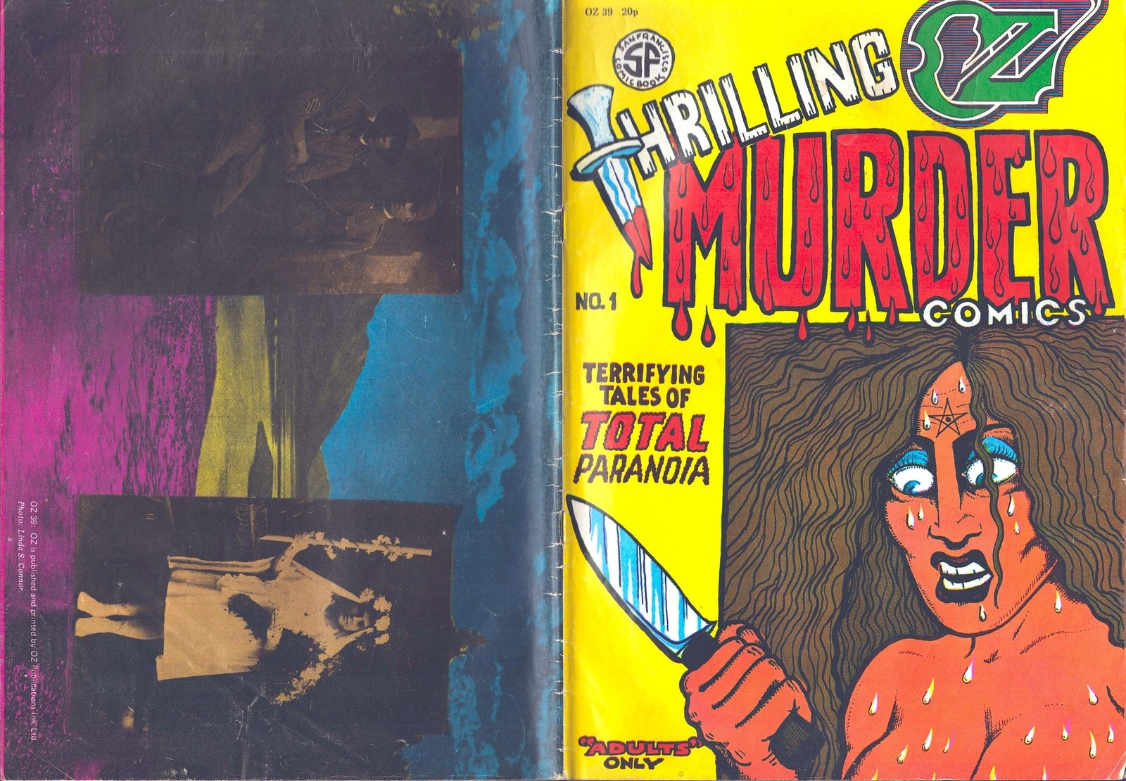 London OZ Magazine No.39 December 1971 – Thrilling Murder Comics Cover.